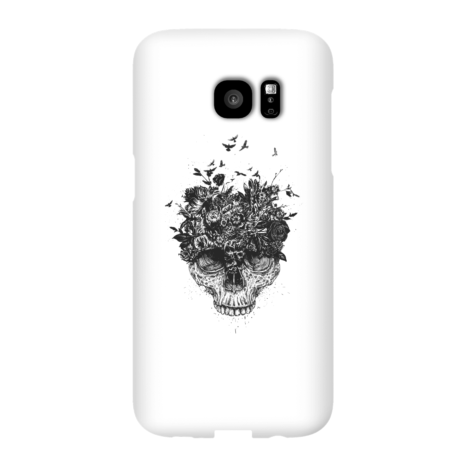 Balazs Solti Skulls And Flowers Phone Case for iPhone and Android - Samsung S7 Edge - Snap Case - Matte