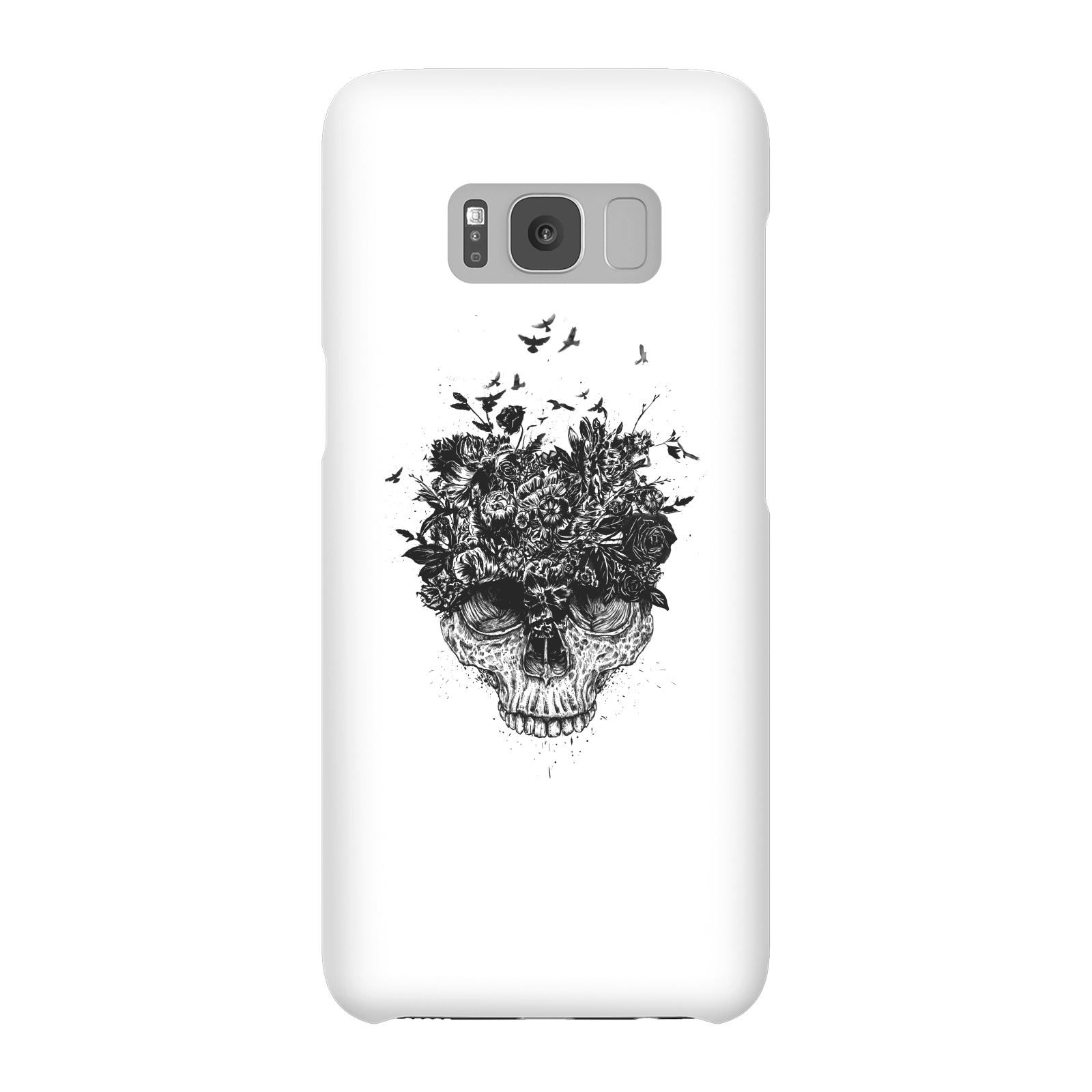 Balazs Solti Skulls And Flowers Phone Case for iPhone and Android - Samsung S8 - Snap Case - Matte