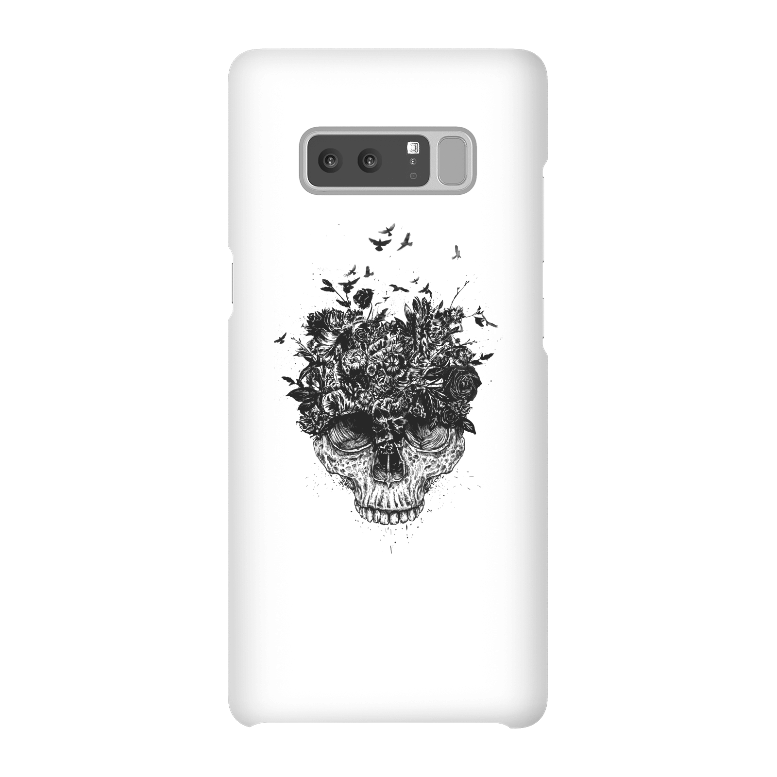Balazs Solti Skulls And Flowers Phone Case for iPhone and Android - Samsung Note 8 - Snap Case - Matte