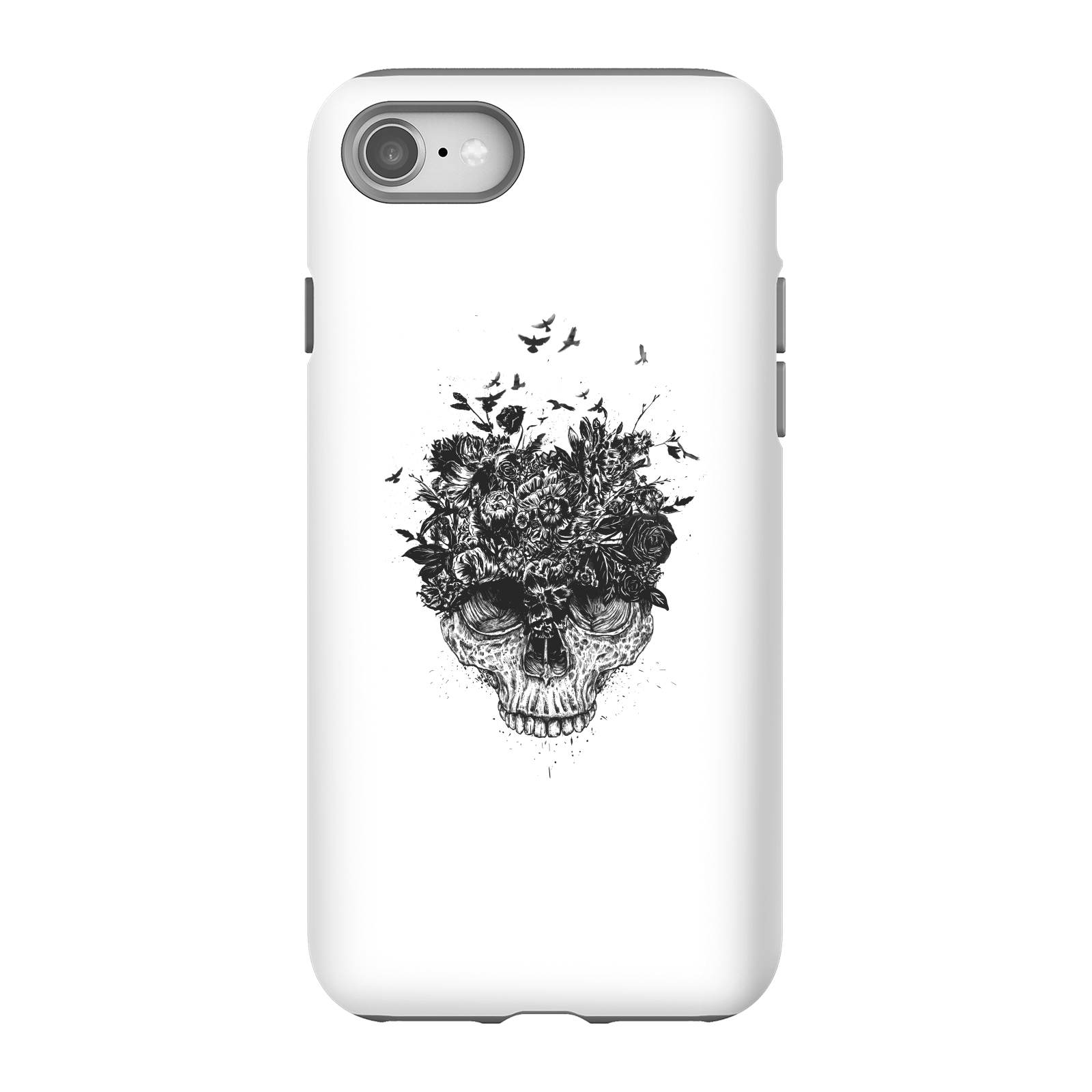 Balazs Solti Skulls And Flowers Phone Case for iPhone and Android - iPhone 8 - Tough Case - Matte