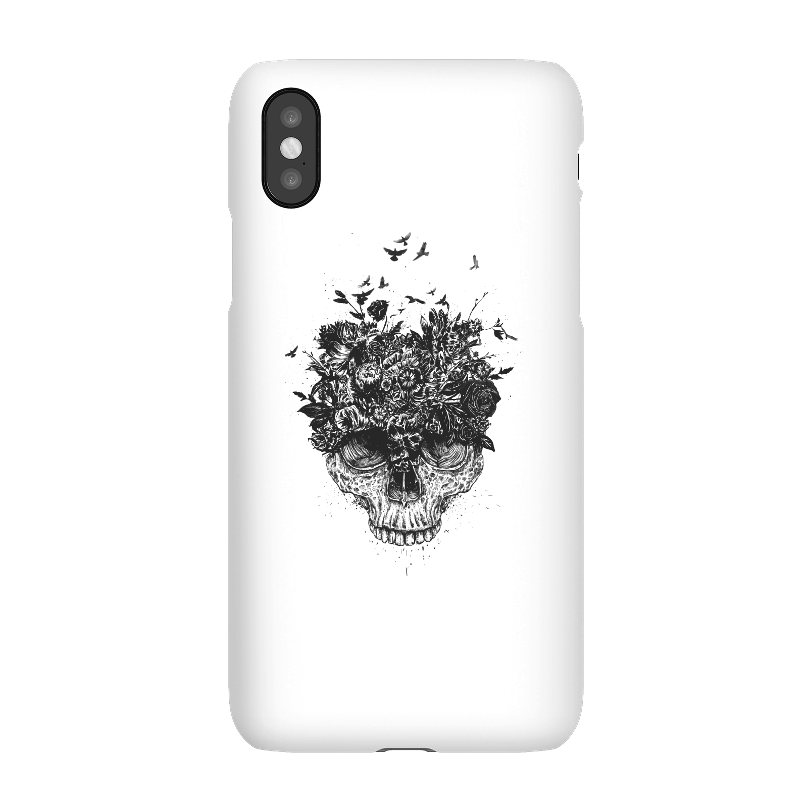 Balazs Solti Skulls And Flowers Phone Case for iPhone and Android - iPhone X - Snap Case - Gloss