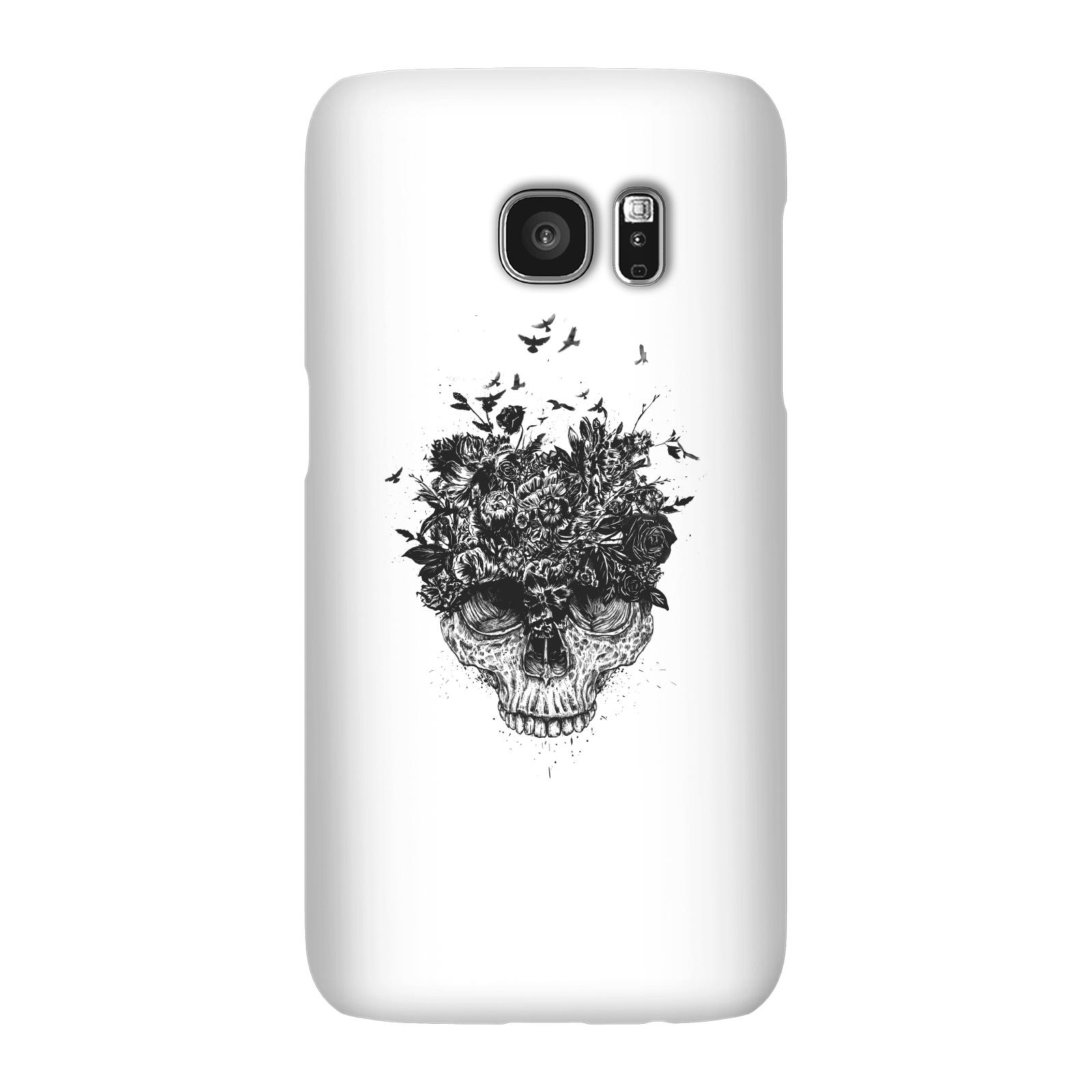Balazs Solti Skulls And Flowers Phone Case for iPhone and Android - Samsung S7 - Snap Case - Gloss