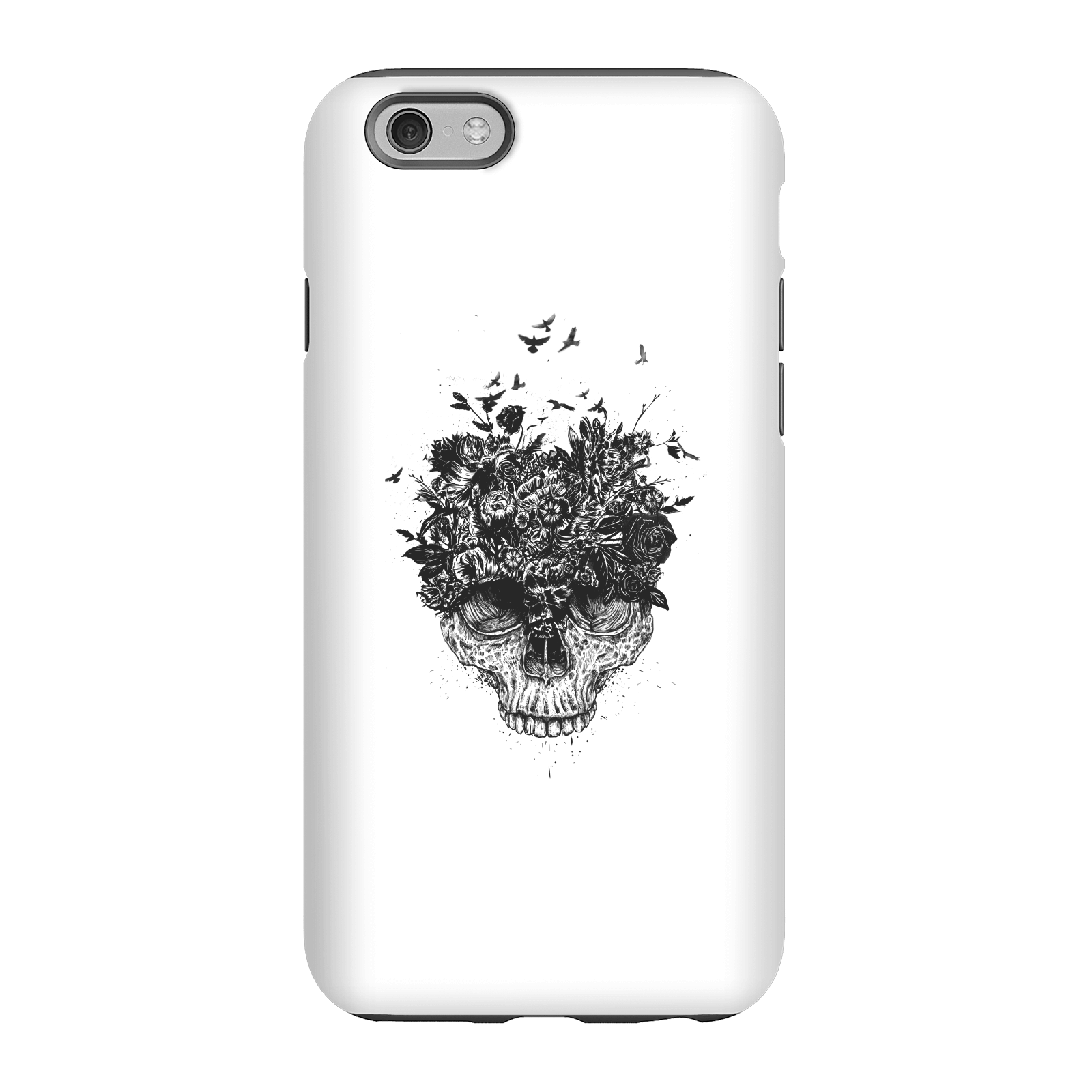 Balazs Solti Skulls And Flowers Phone Case for iPhone and Android - iPhone 6 - Tough Case - Gloss