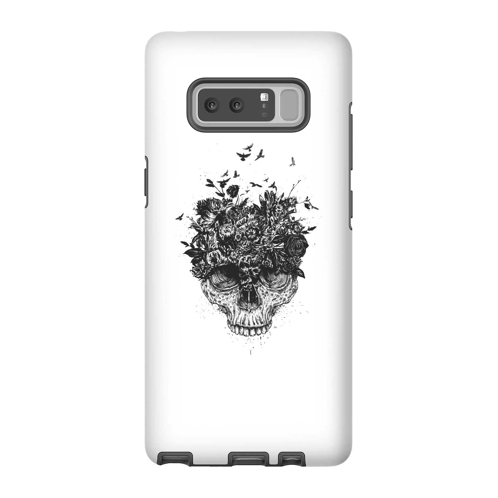 Balazs Solti Skulls And Flowers Phone Case for iPhone and Android - Samsung Note 8 - Tough Case - Gloss