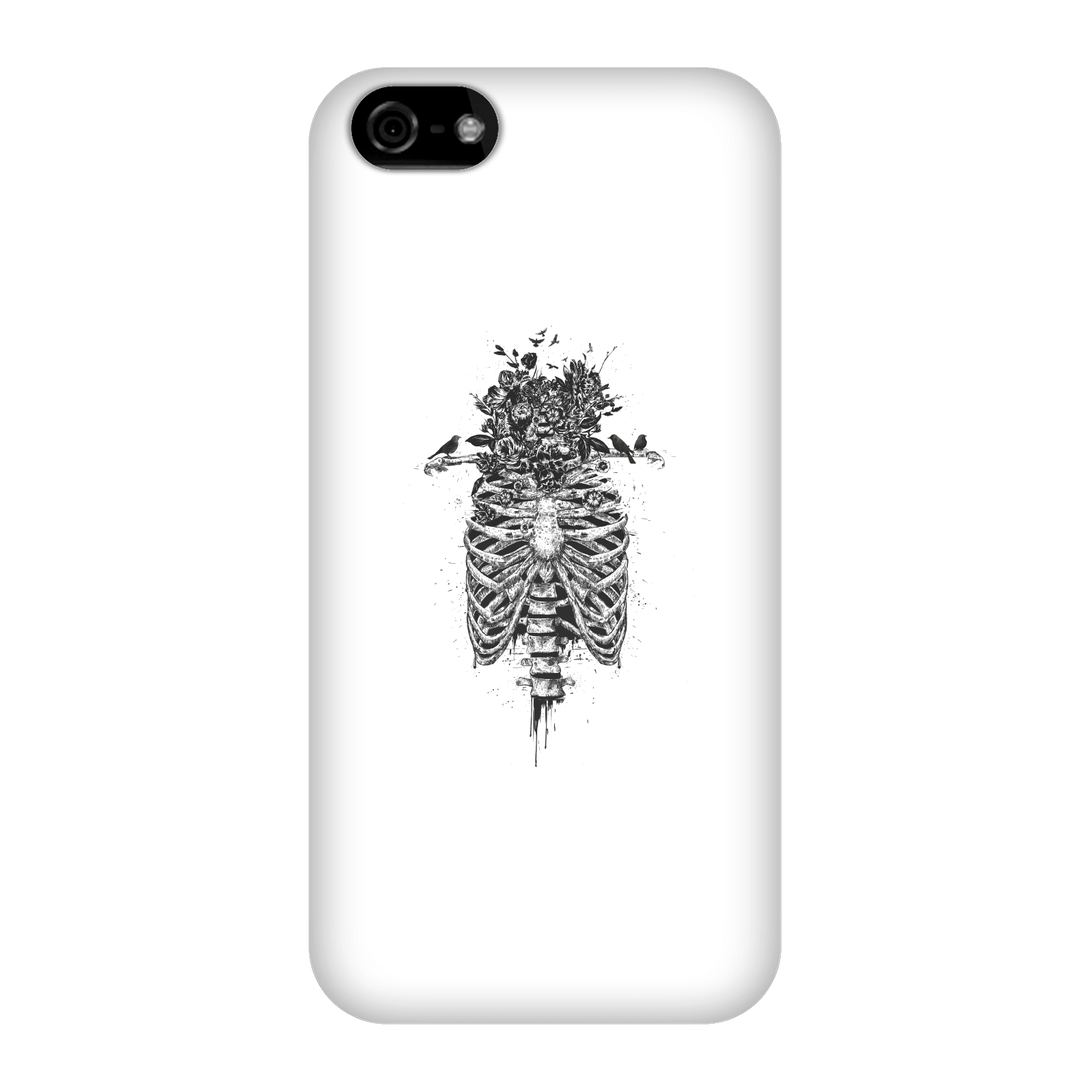 Balazs Solti Skulls And Flowers Phone Case for iPhone and Android - iPhone 5C - Snap Case - Matte