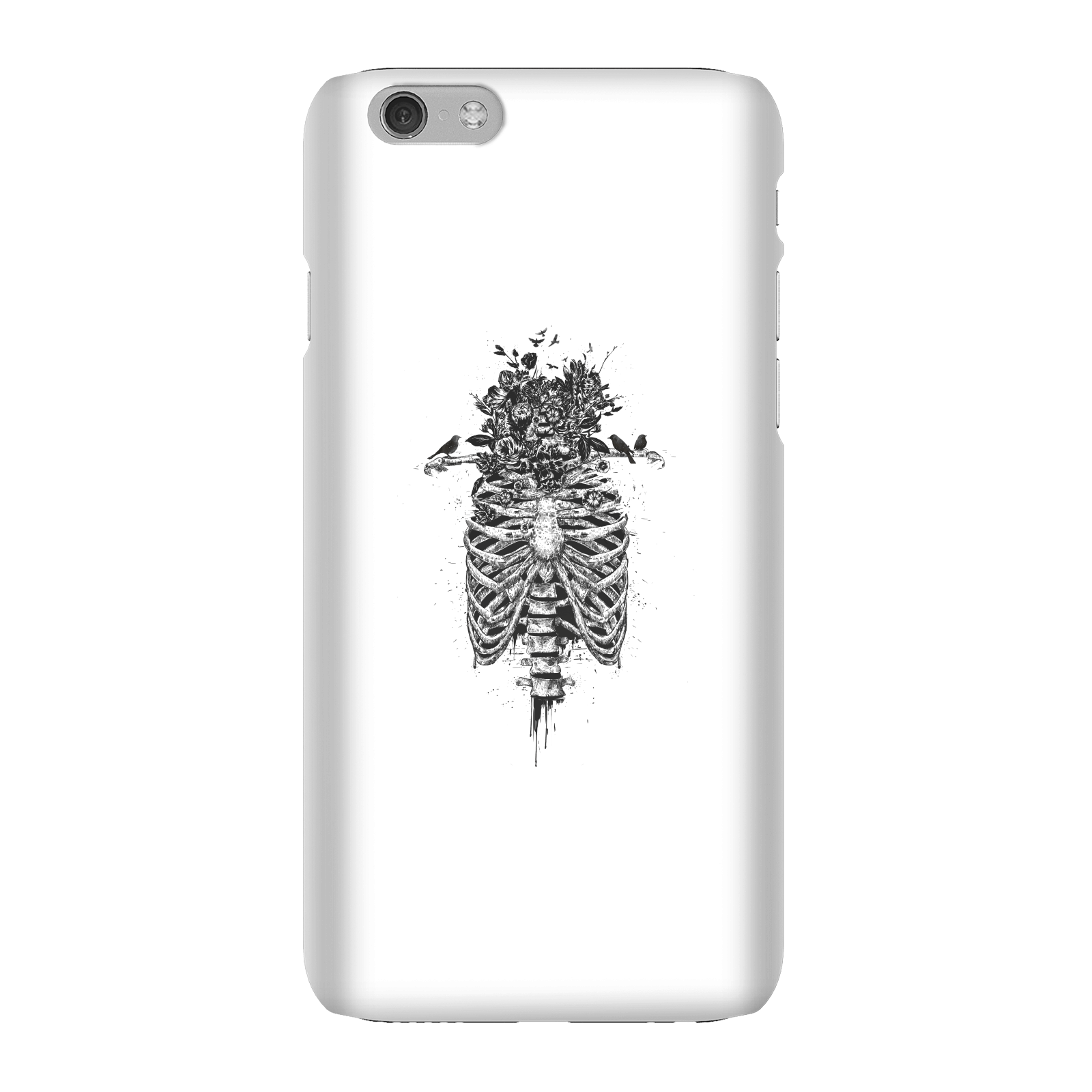 Balazs Solti Skulls And Flowers Phone Case for iPhone and Android - iPhone 6 - Snap Case - Matte