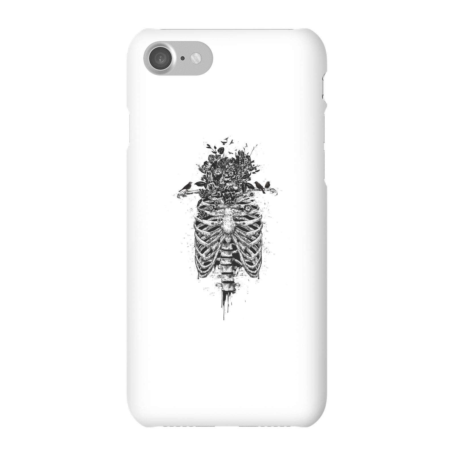 Balazs Solti Skulls And Flowers Phone Case for iPhone and Android - iPhone 7 - Snap Case - Matte