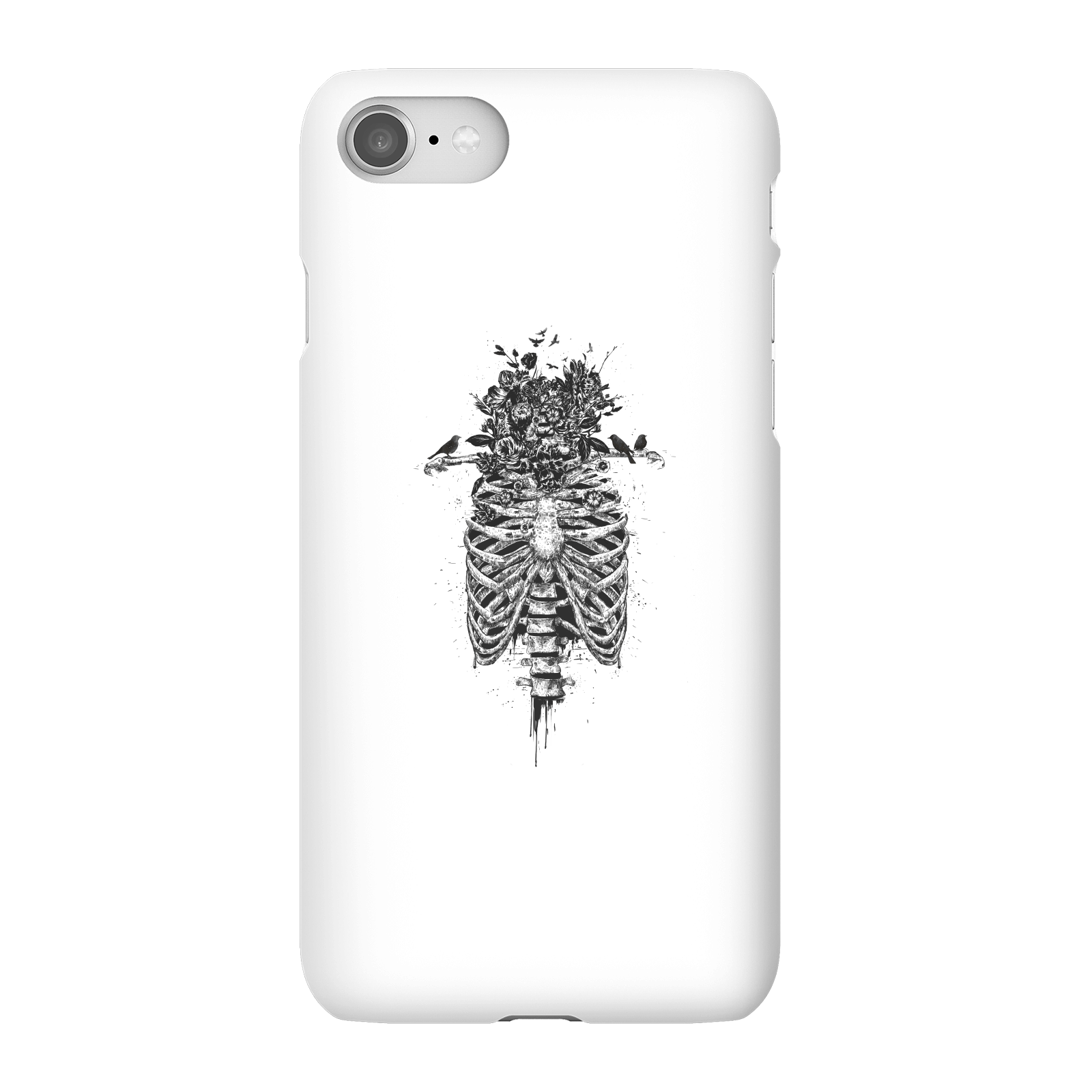 Balazs Solti Skulls And Flowers Phone Case for iPhone and Android - iPhone 8 - Snap Case - Matte