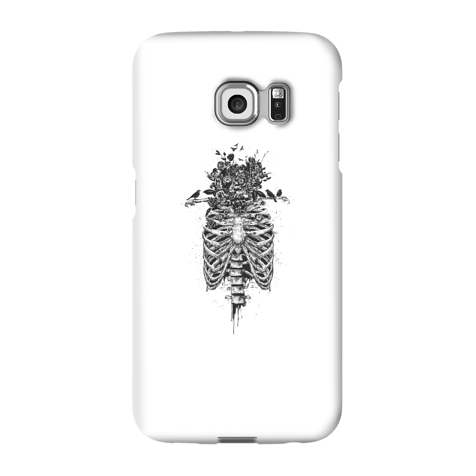 Balazs Solti Skulls And Flowers Phone Case for iPhone and Android - Samsung S6 Edge Plus - Snap Case - Matte