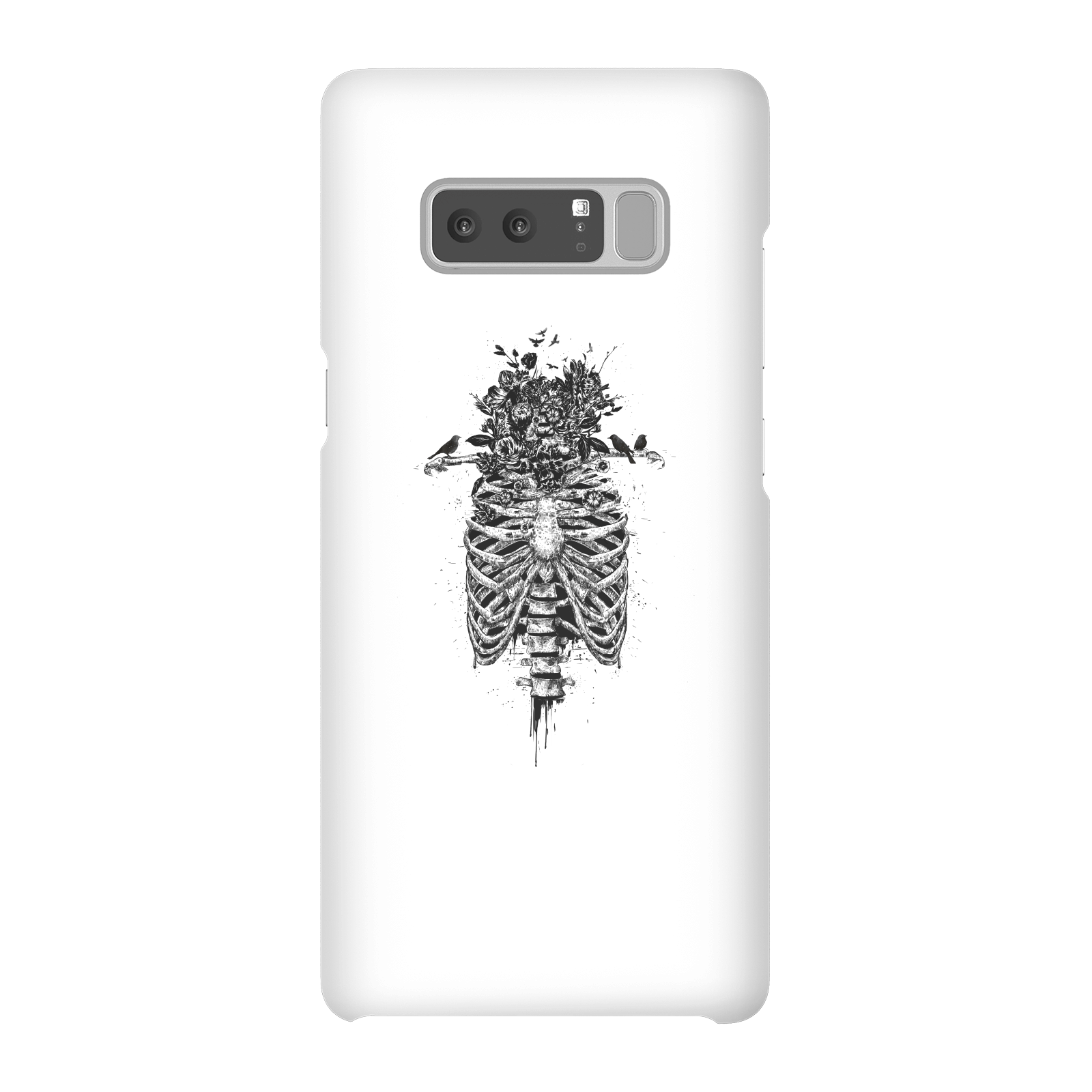 Balazs Solti Skulls And Flowers Phone Case for iPhone and Android - Samsung Note 8 - Snap Case - Matte