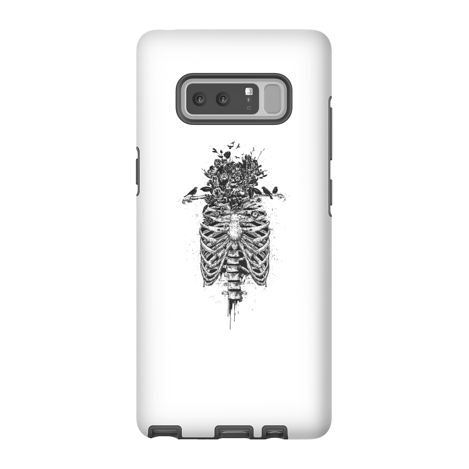Balazs Solti Skulls And Flowers Phone Case for iPhone and Android - Samsung Note 8 - Tough Case - Matte