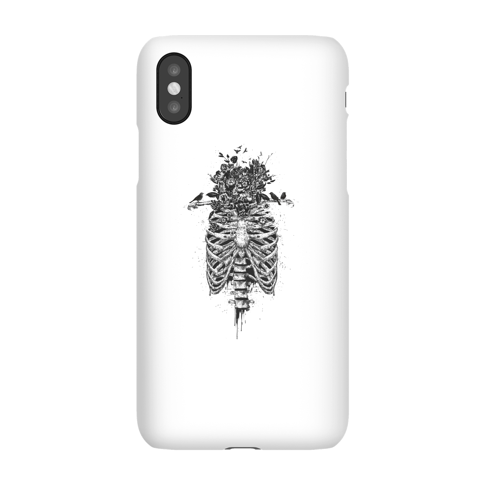 Balazs Solti Skulls And Flowers Phone Case for iPhone and Android - iPhone X - Snap Case - Gloss