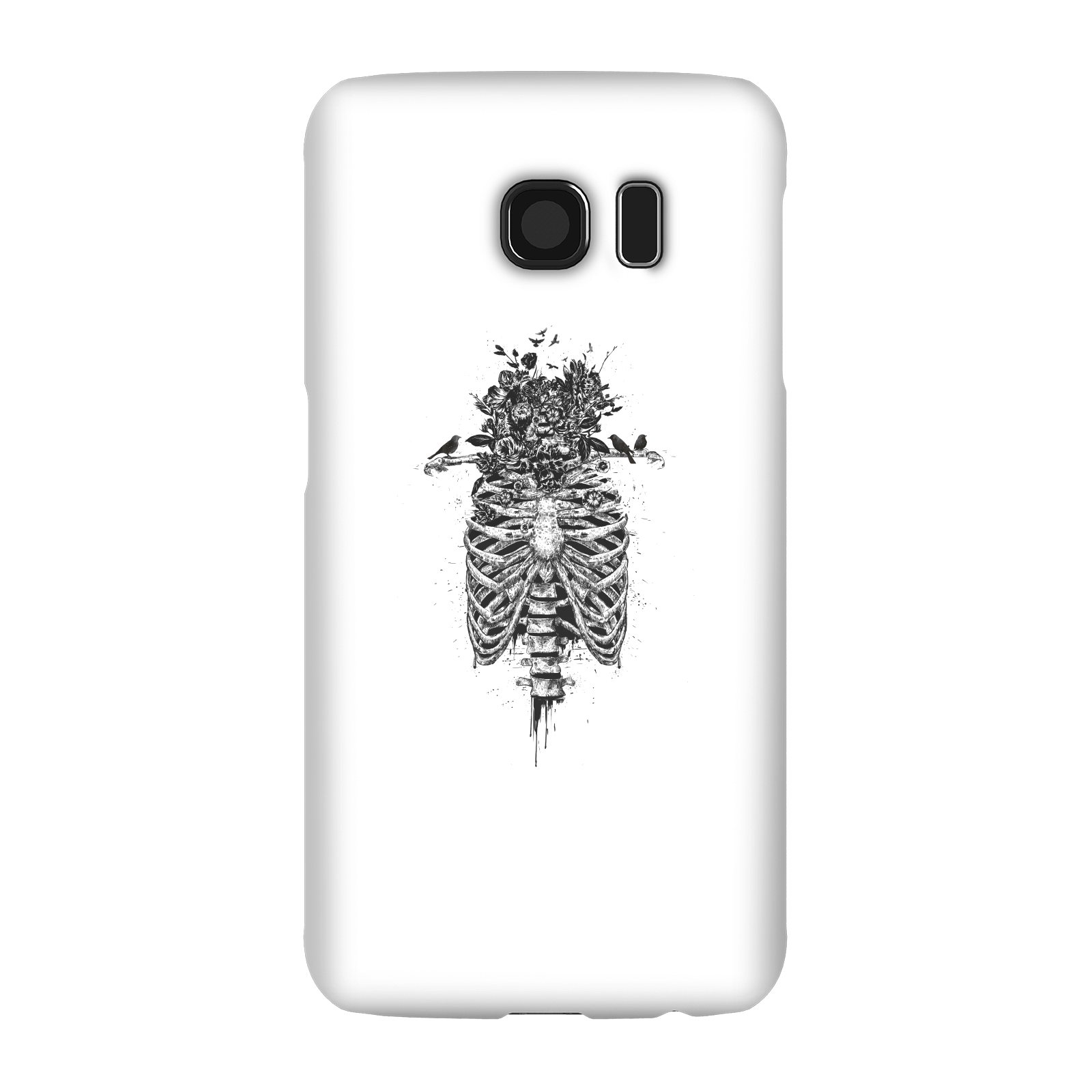 Balazs Solti Skulls And Flowers Phone Case for iPhone and Android - Samsung S6 - Snap Case - Gloss