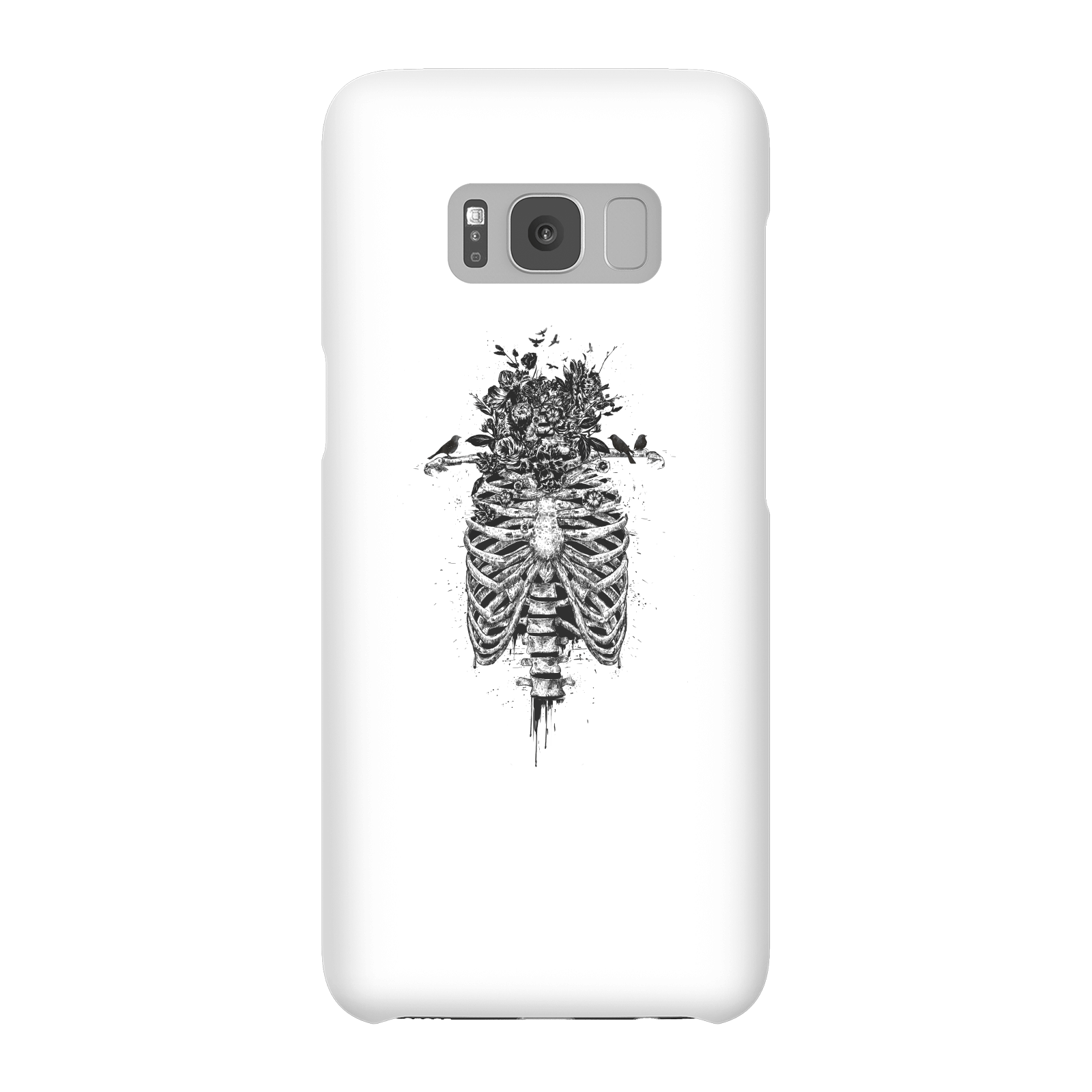 Balazs Solti Skulls And Flowers Phone Case for iPhone and Android - Samsung S8 - Snap Case - Gloss