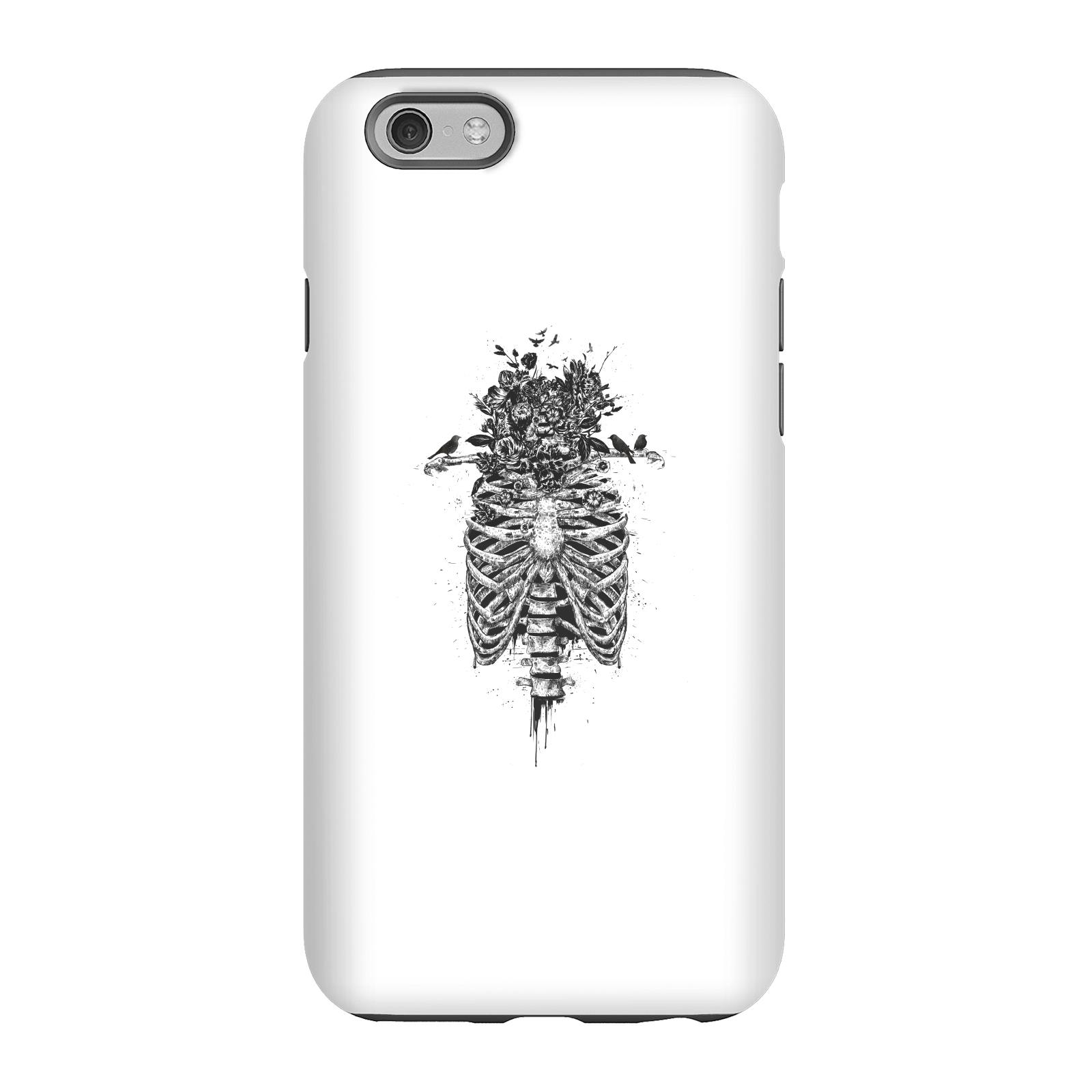 Balazs Solti Skulls And Flowers Phone Case for iPhone and Android - iPhone 6 - Tough Case - Gloss