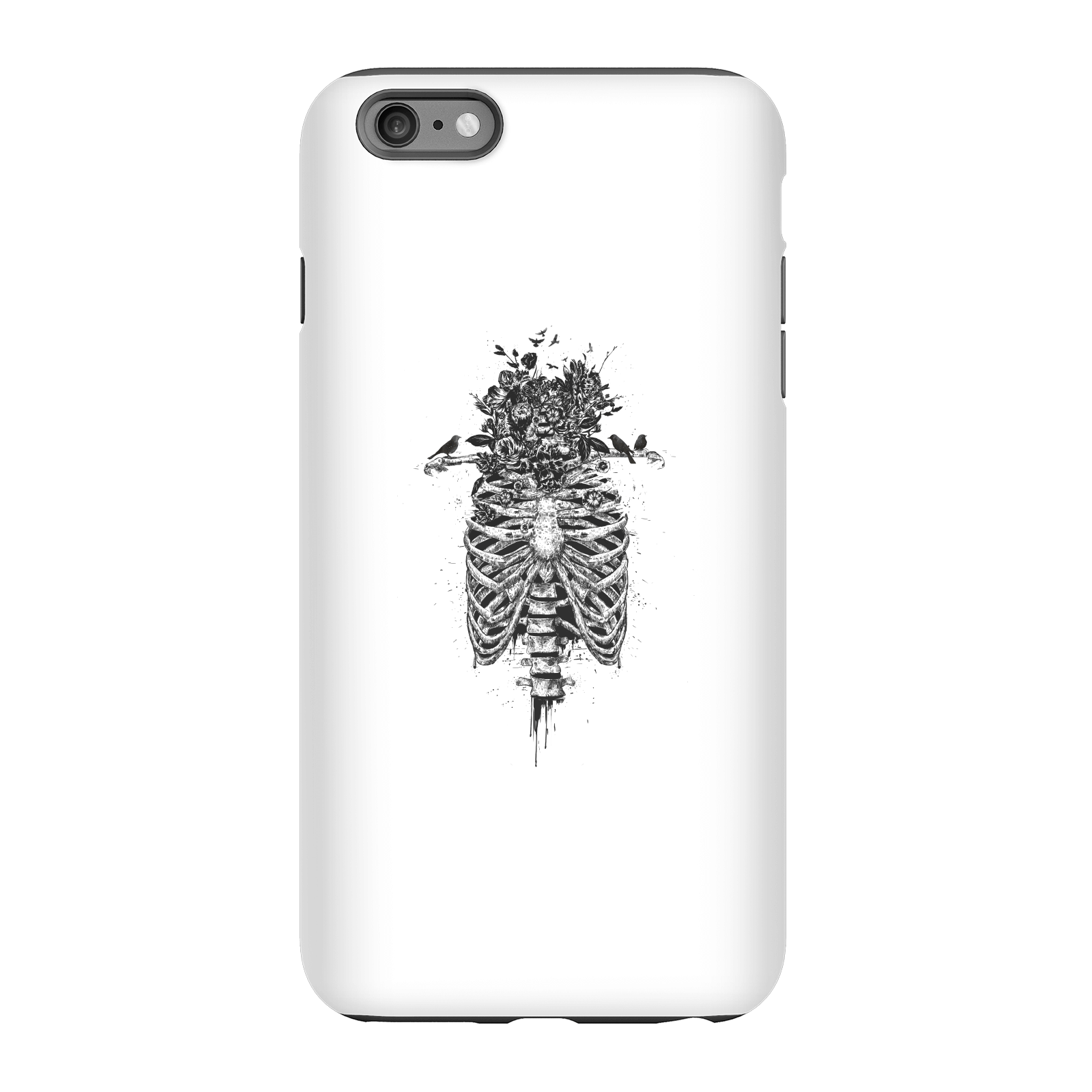 Balazs Solti Skulls And Flowers Phone Case for iPhone and Android - iPhone 6 Plus - Tough Case - Gloss