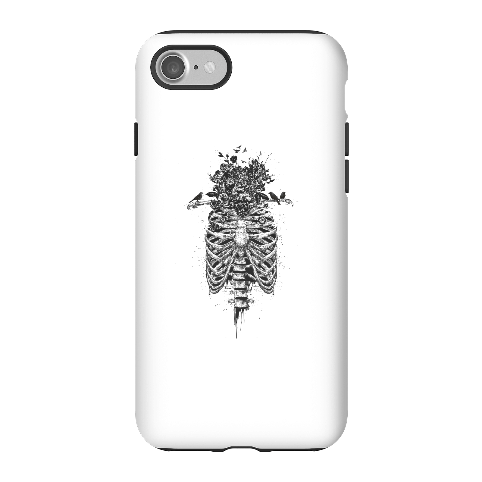 Balazs Solti Skulls And Flowers Phone Case for iPhone and Android - iPhone 7 - Tough Case - Gloss