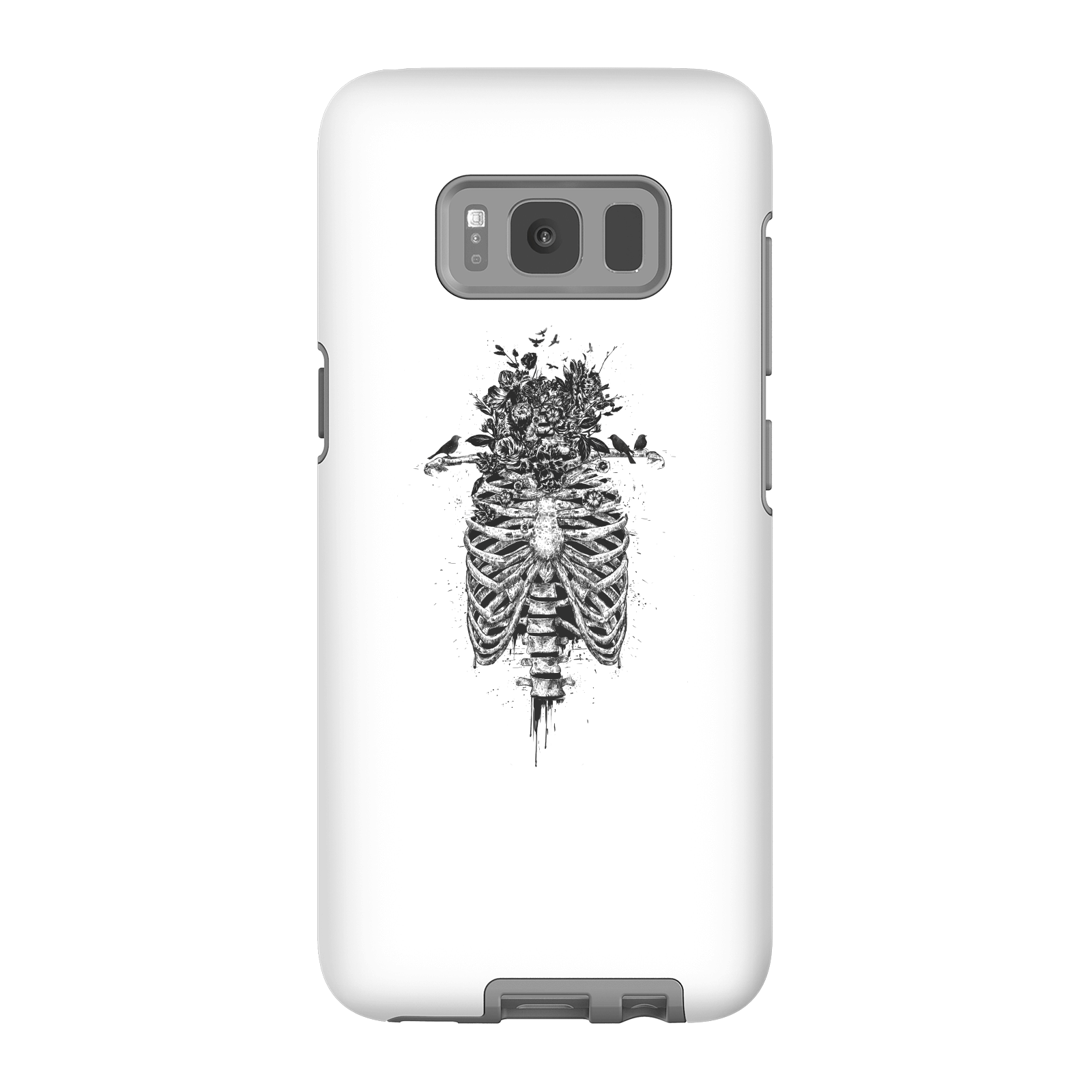 Balazs Solti Skulls And Flowers Phone Case for iPhone and Android - Samsung S8 - Tough Case - Gloss