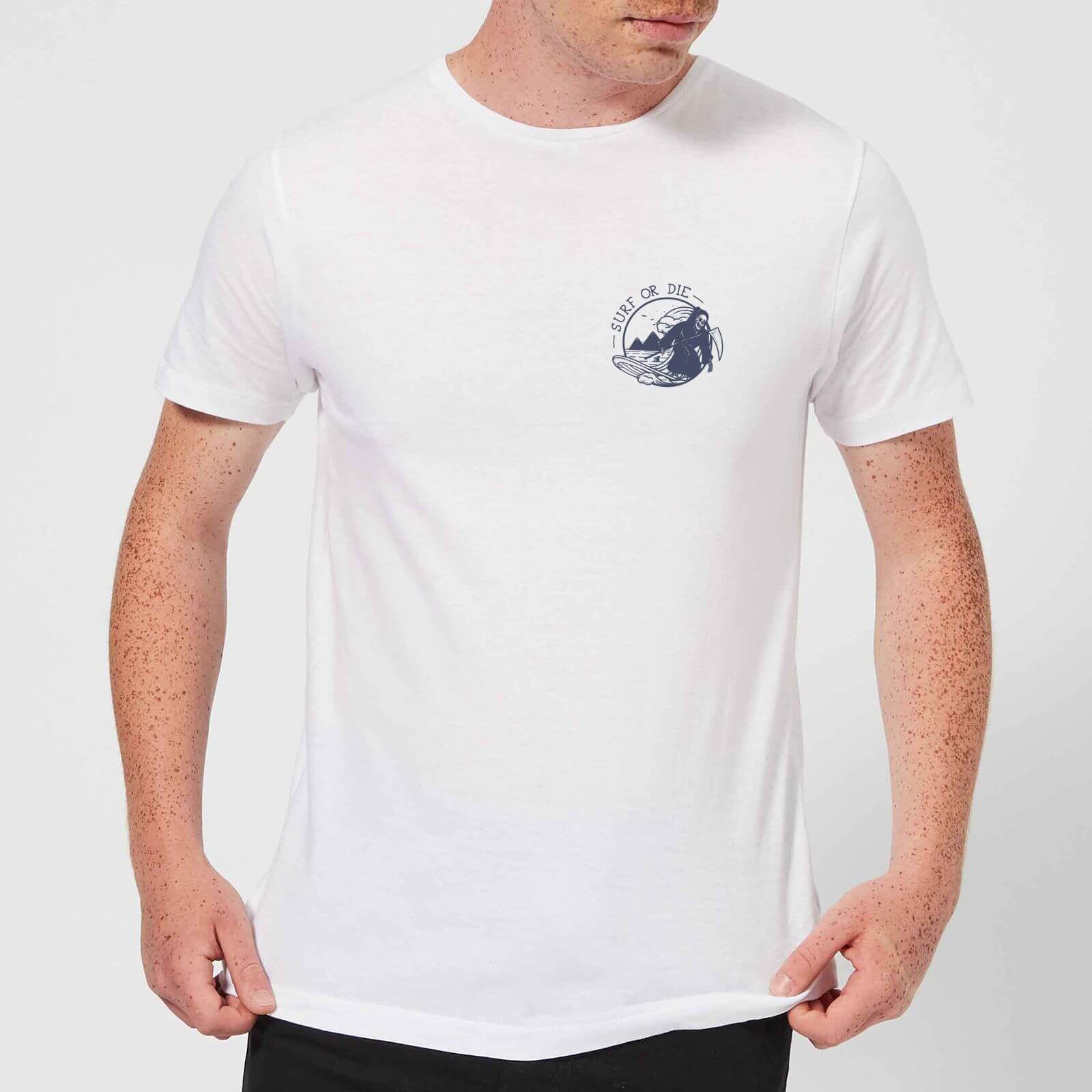 Native Shore Surf Or Die Pocket Men's T-Shirt - White - 3XL - White