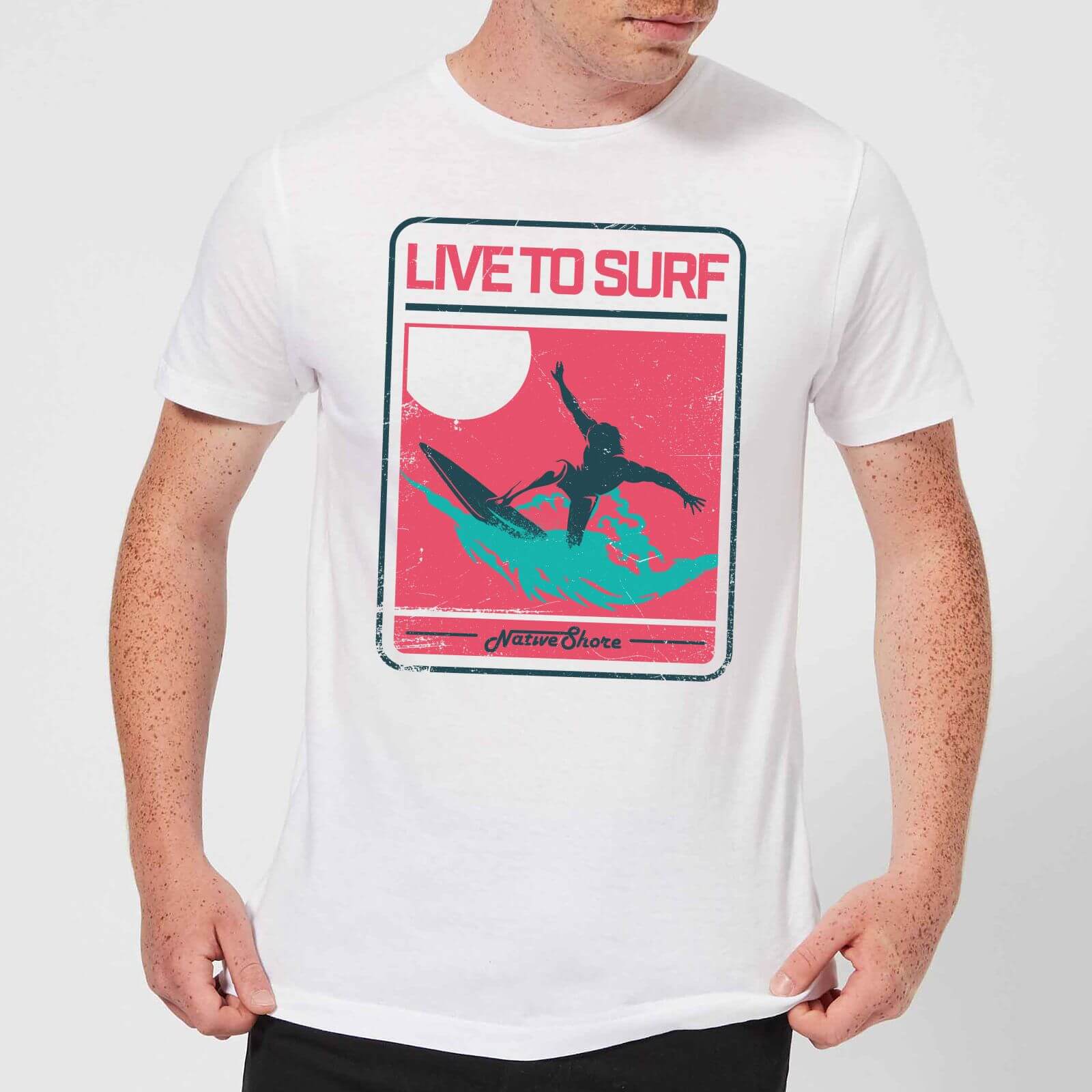 Native Shore Live To Surf Men's T-Shirt - White - 3XL - White