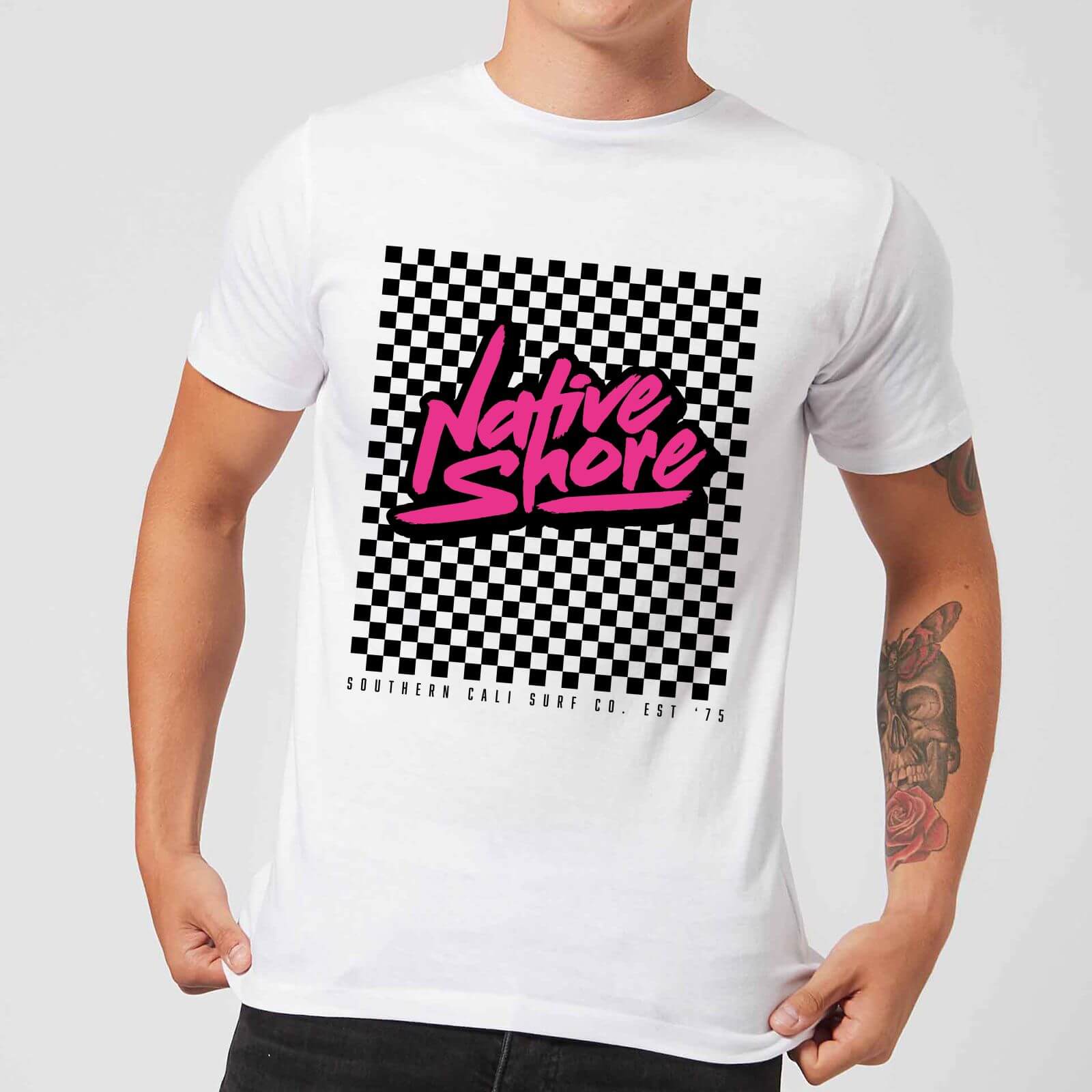 T-Shirt Homme Retro Surf Native Shore - Blanc - 3XL - Blanc