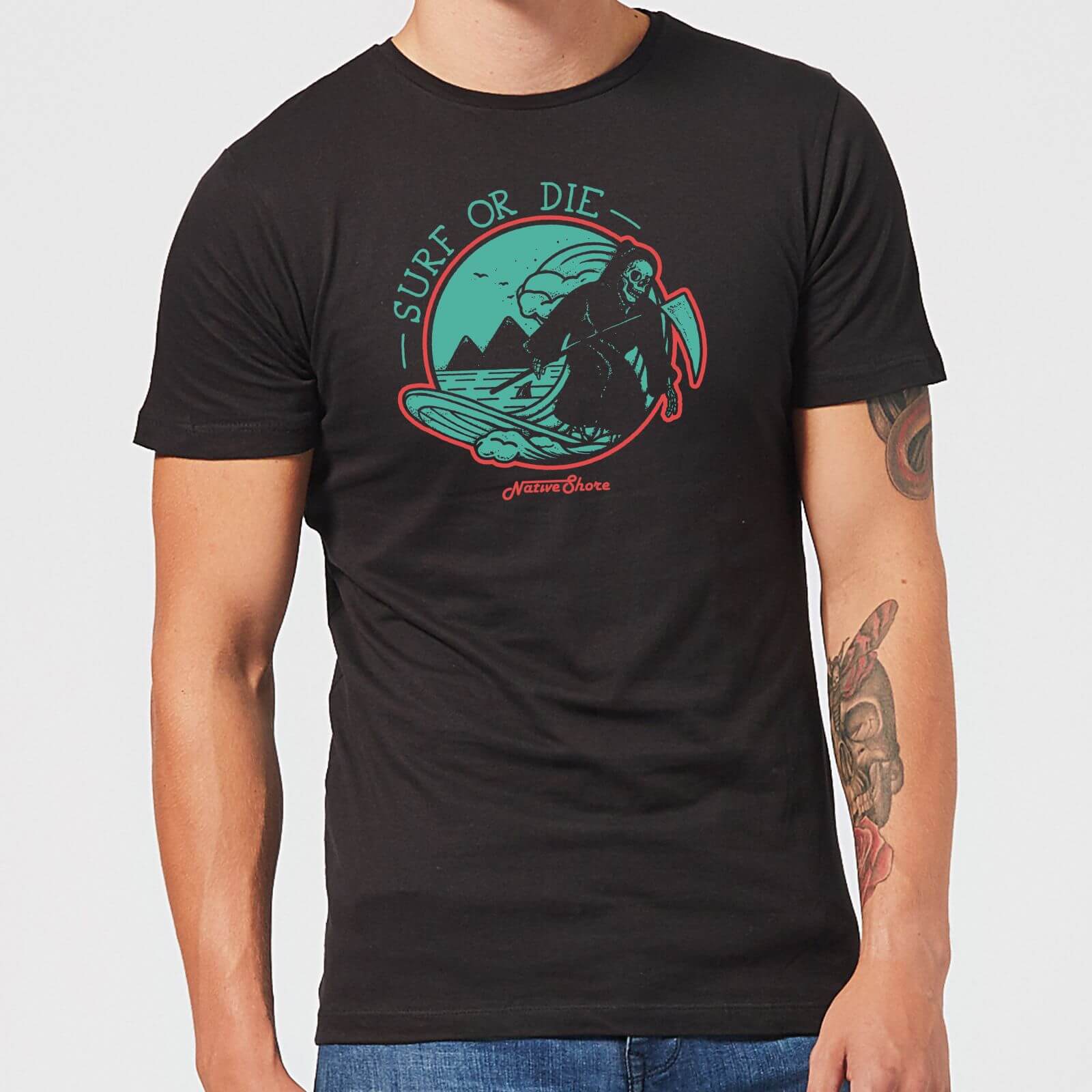 

Native Shore Surf Or Die Men's T-Shirt - Black - 5XL - Nero