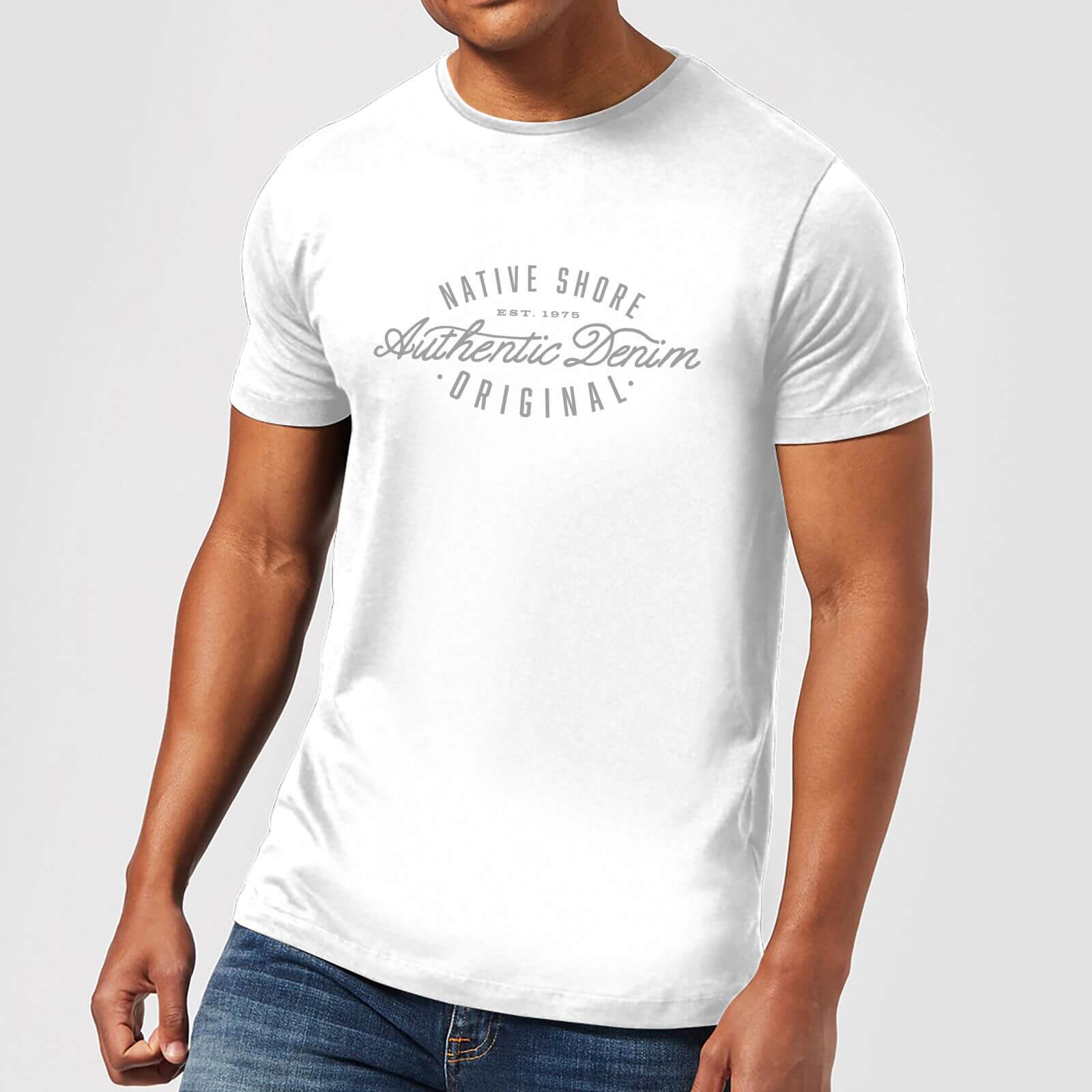 Native Shore Authentic Denim Men's T-Shirt - White - 3XL - White