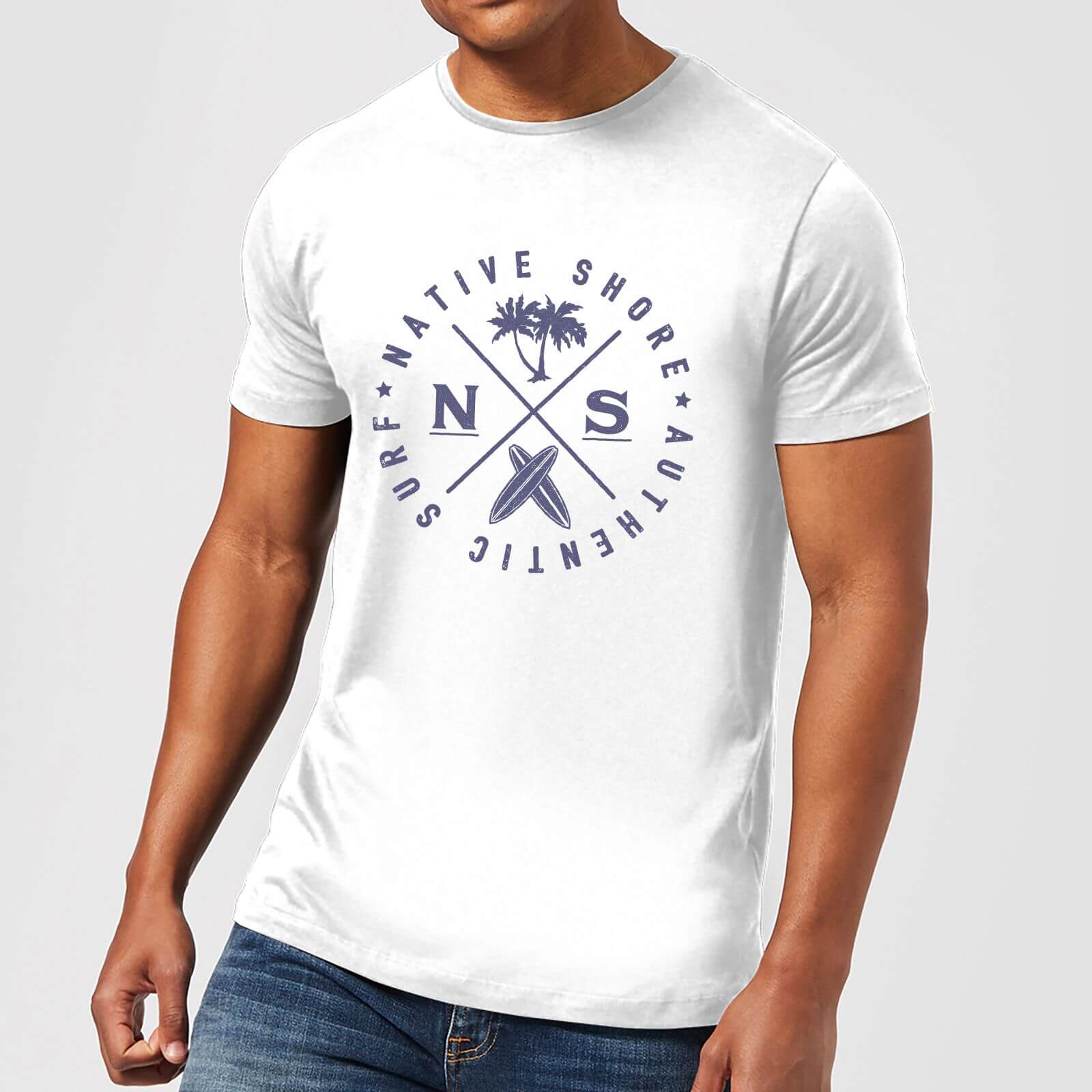 Native Shore Authentic Surf Circle Men's T-Shirt - White - 3XL - White