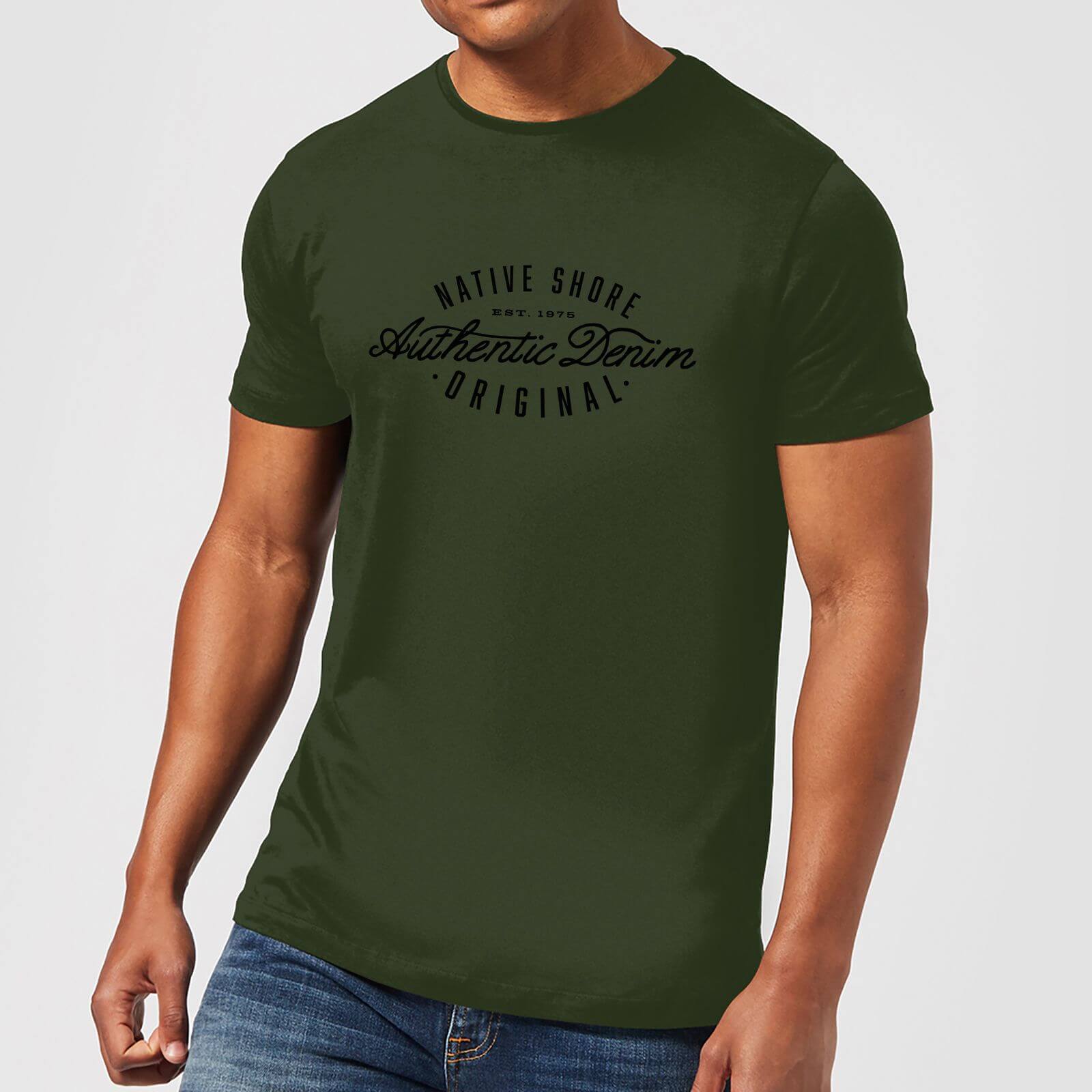 T-Shirt Homme Authentic Denim Native Shore - Vert - S - Forest Green