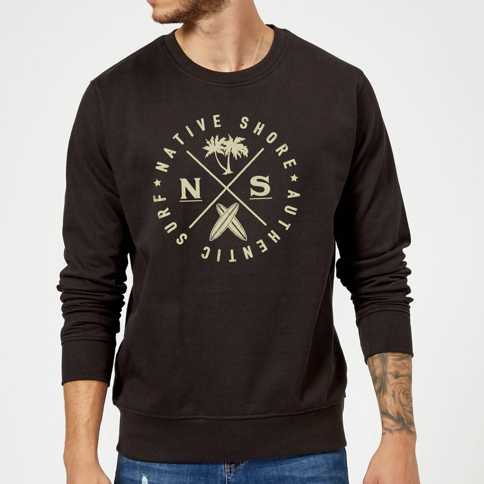 Native Shore Authentic Surf Circle Sweatshirt - Black - 5XL - Black