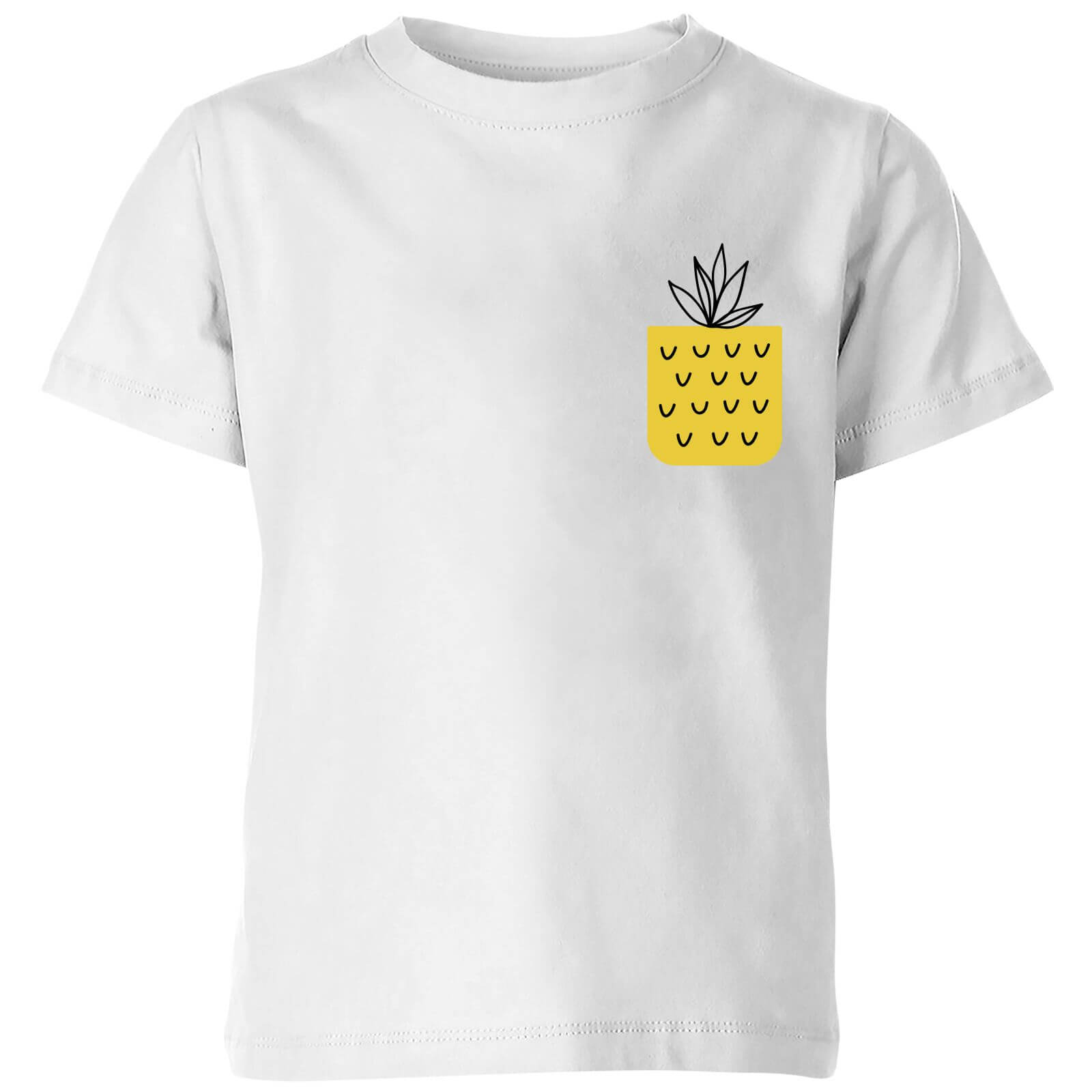 My Little Rascal Pineapple Pocket Kids' T-Shirt - White - 3-4 Years - White