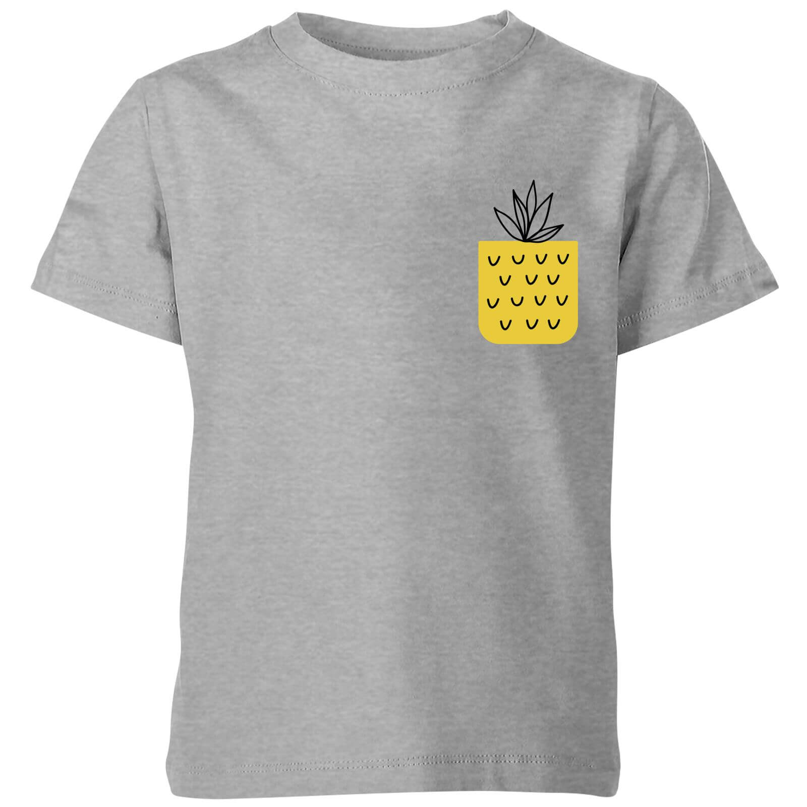 My Little Rascal Pineapple Pocket Kids' T-Shirt - Grey - 3-4 Years - Grey