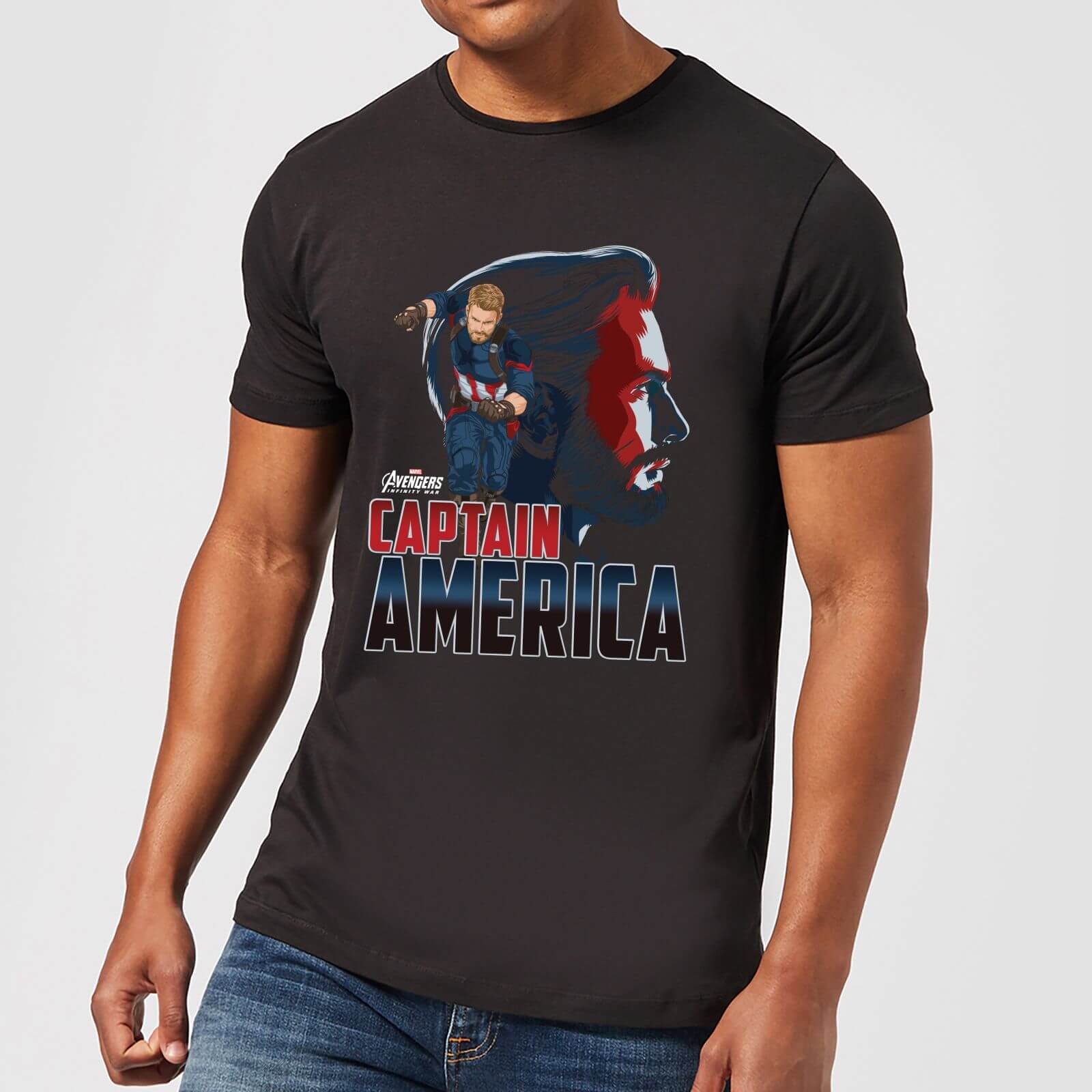 Avengers Captain America Herren T-Shirt - Schwarz - L