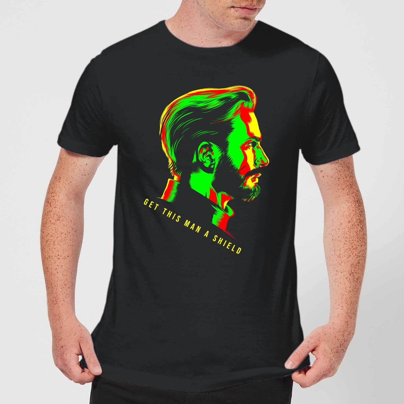 T-Shirt Avengers Get This Man A Shield - Nero - Uomo - XS - Nero