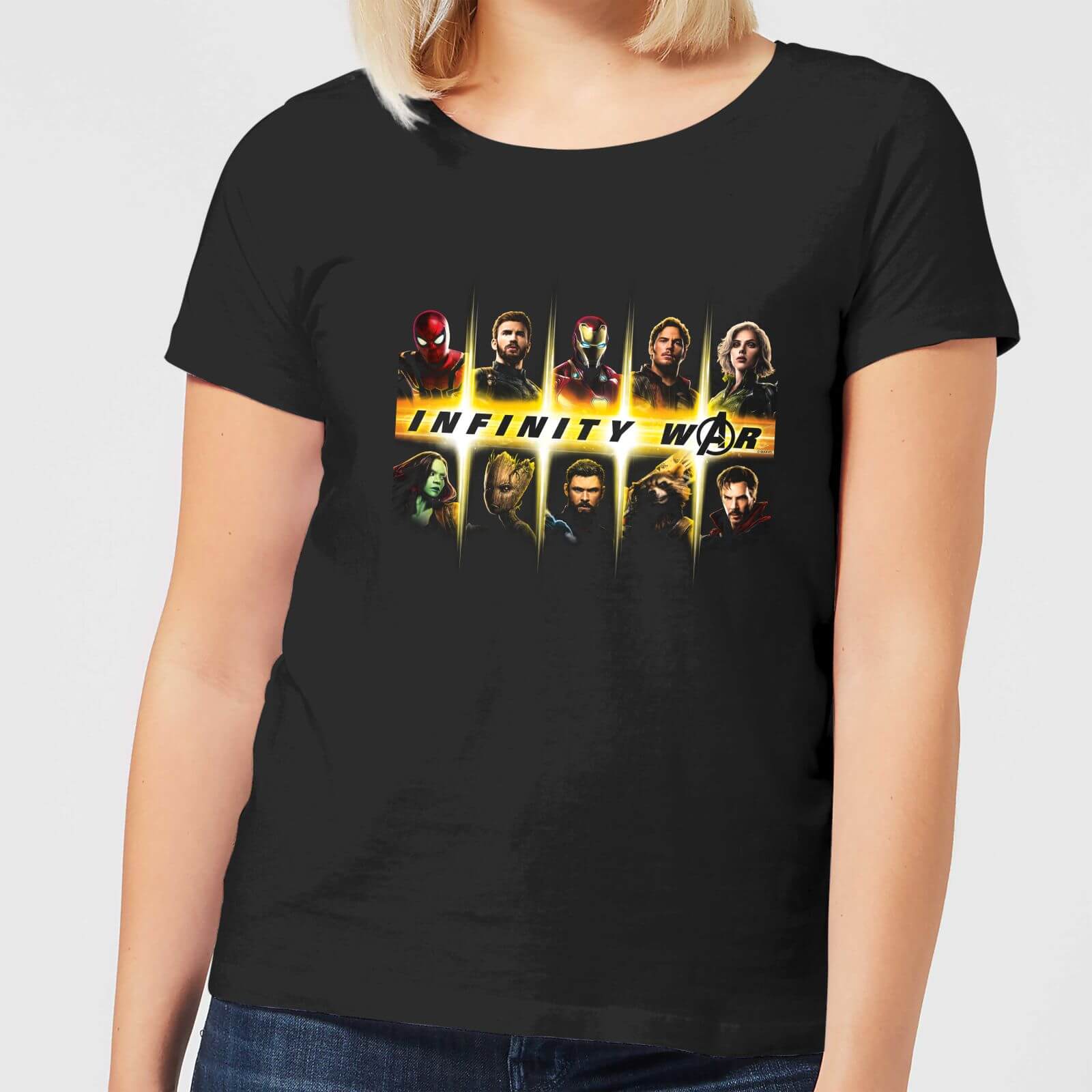 T-Shirt Avengers Team Lineup - Nero - Donna - L