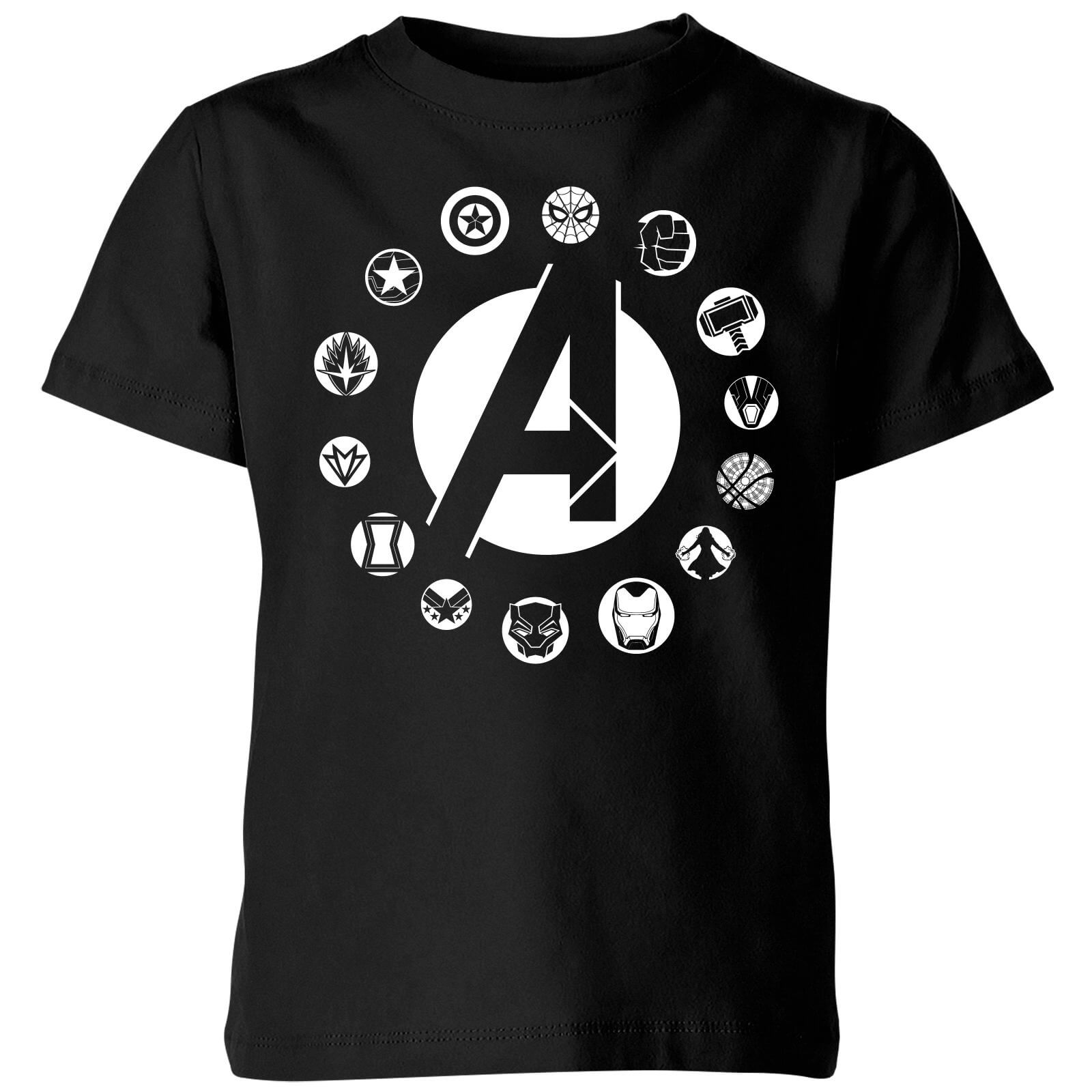 Avengers Team Logo Kids' T-Shirt - Black - 7-8 Years
