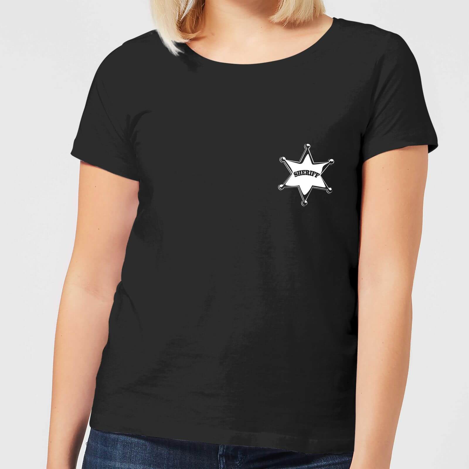 Toy Story Sheriff Woody Badge Women's T-Shirt - Black - XXL - Nero