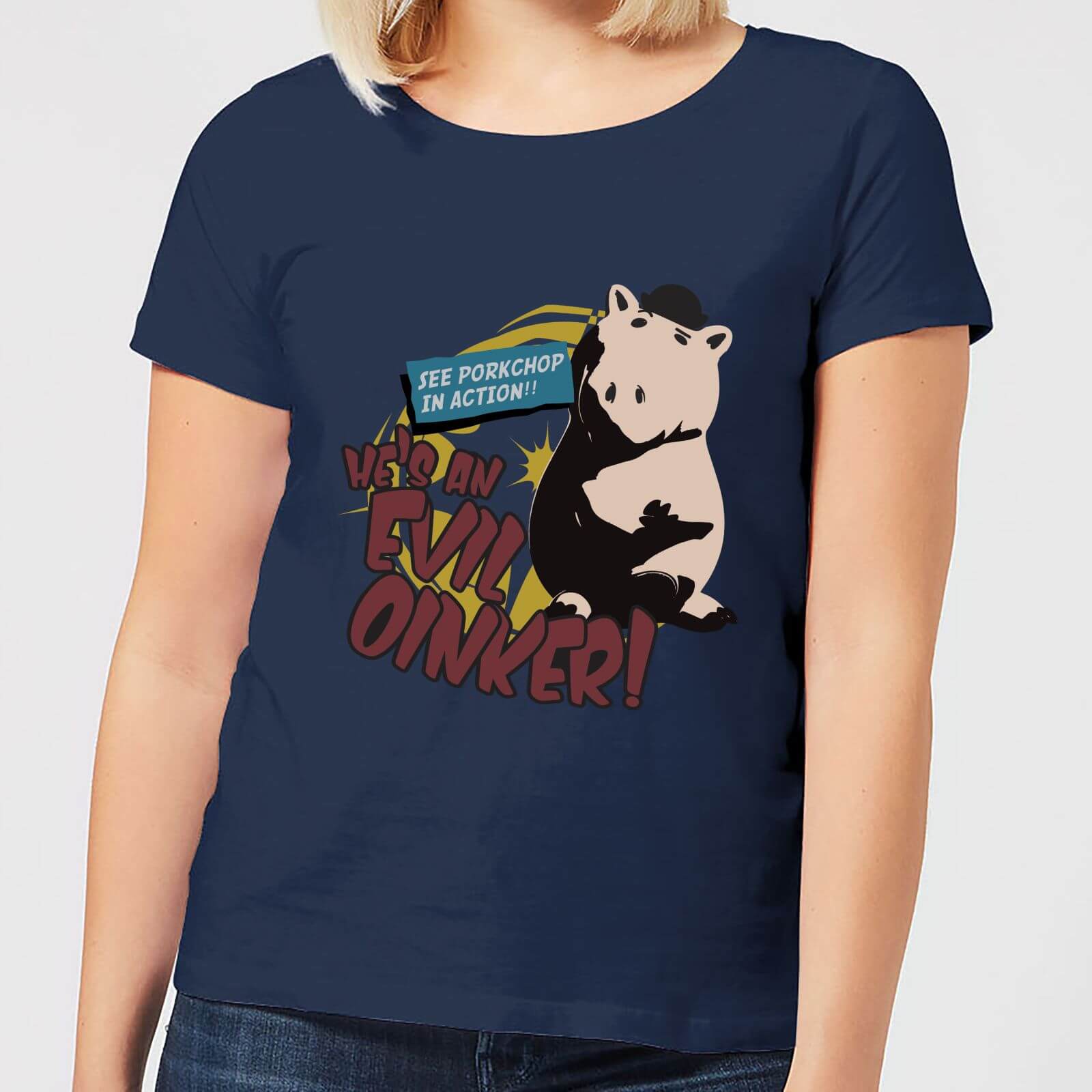 

Toy Story Evil Oinker Women's T-Shirt - Navy - XXL - Blu Navy