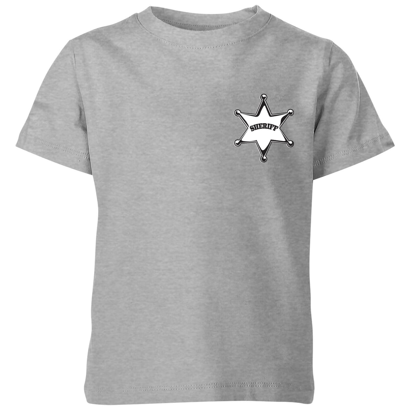 

Toy Story Sheriff Woody Badge Kids' T-Shirt - Grey - 5-6 Anni - Grigio