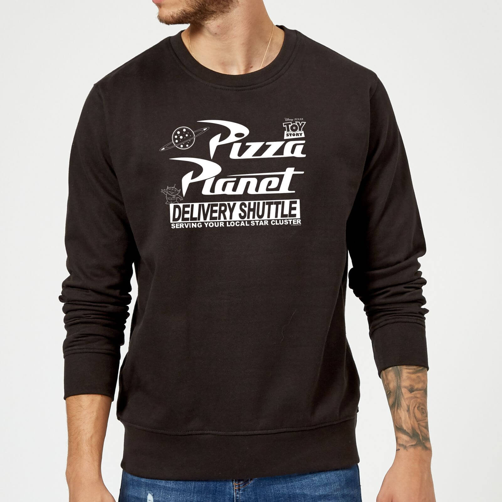 Toy Story Pizza Planet Logo Sweatshirt - Black - S