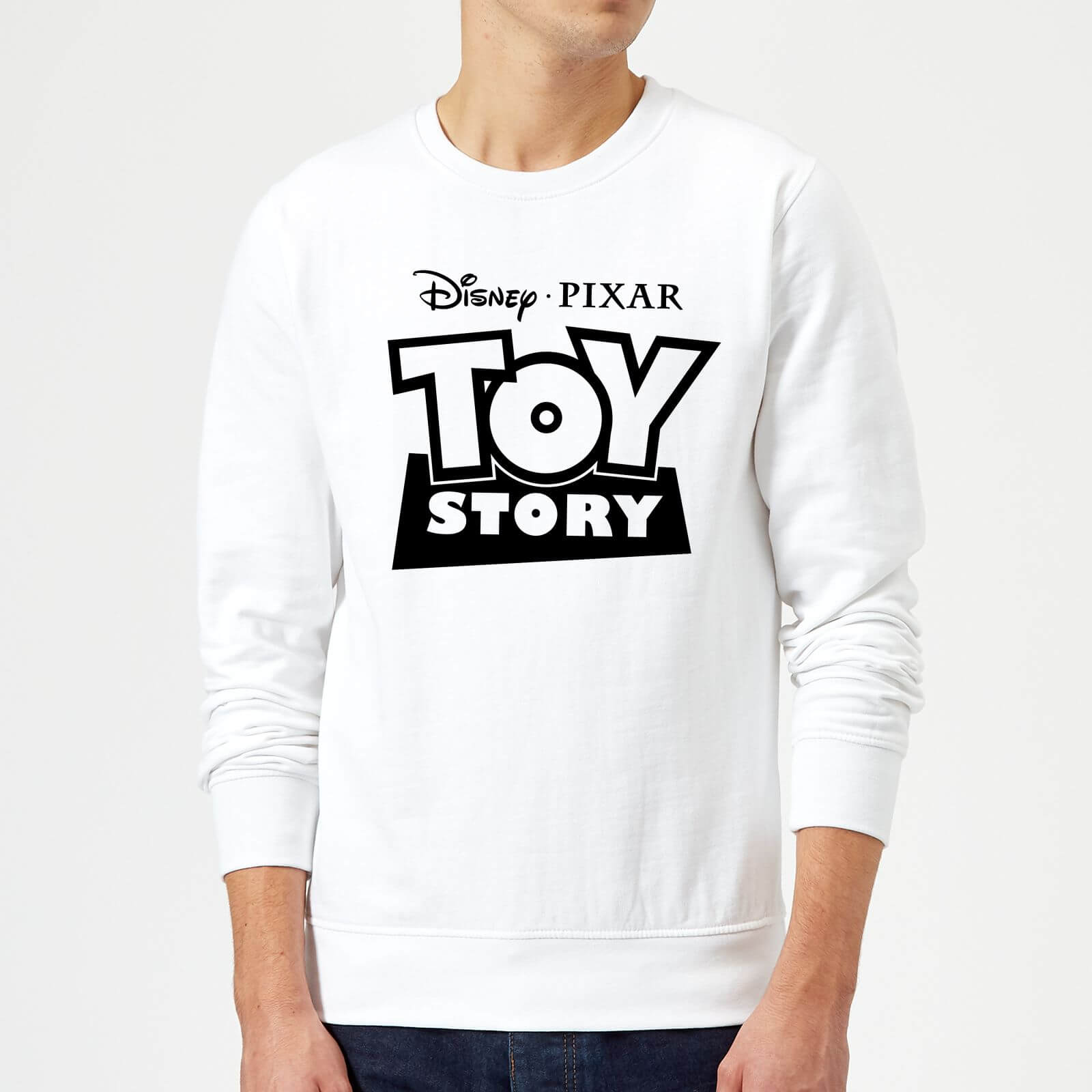 Toy Story Logo Outline Sweatshirt - White - L - White