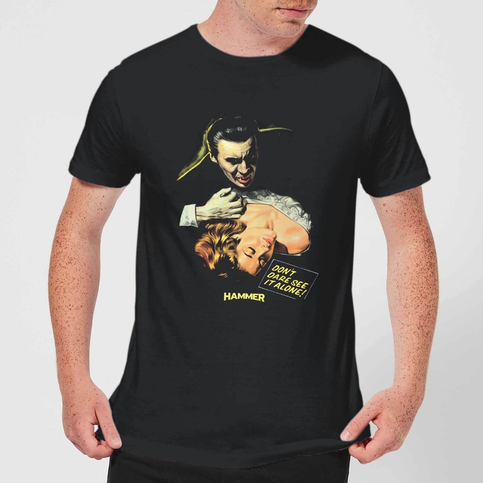 Image of Hammer Horror Dracula Don't Dare See It Alone Men's T-Shirt - Black - 3XL