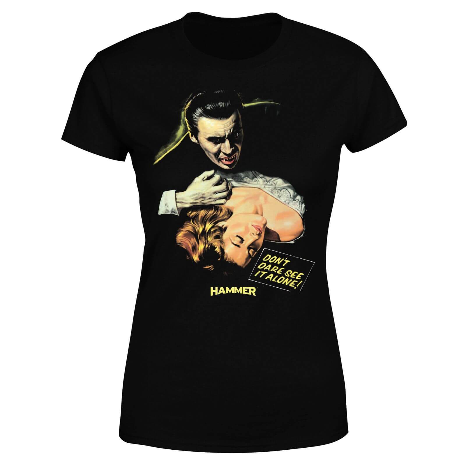 T-Shirt Hammer Horror Dracula Don't Dare See It Alone - Nero - Donna - S - Nero