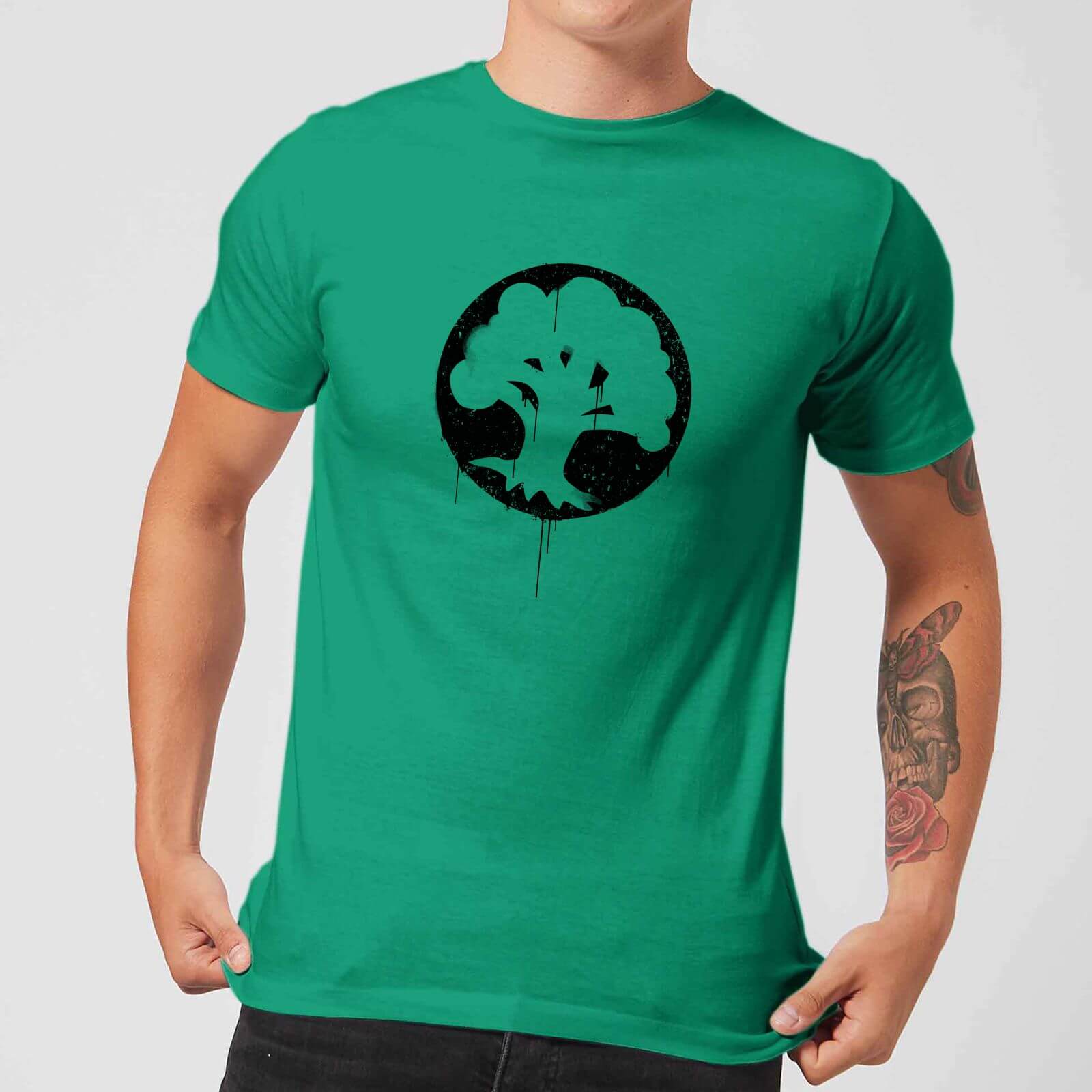 Magic The Gathering Green Mana Splatter Men's T-Shirt - Kelly Green - L - Kelly Green