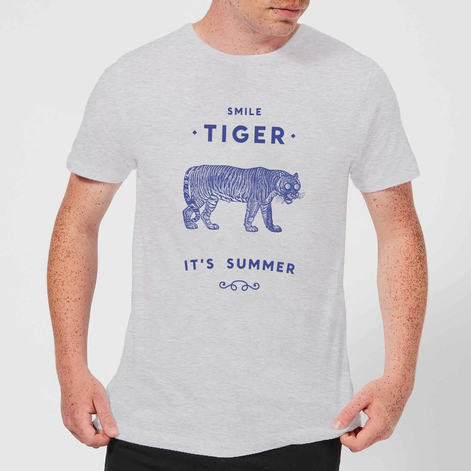 

Florent Bodart Smile Tiger Men's T-Shirt - Grey - 5XL - Gris
