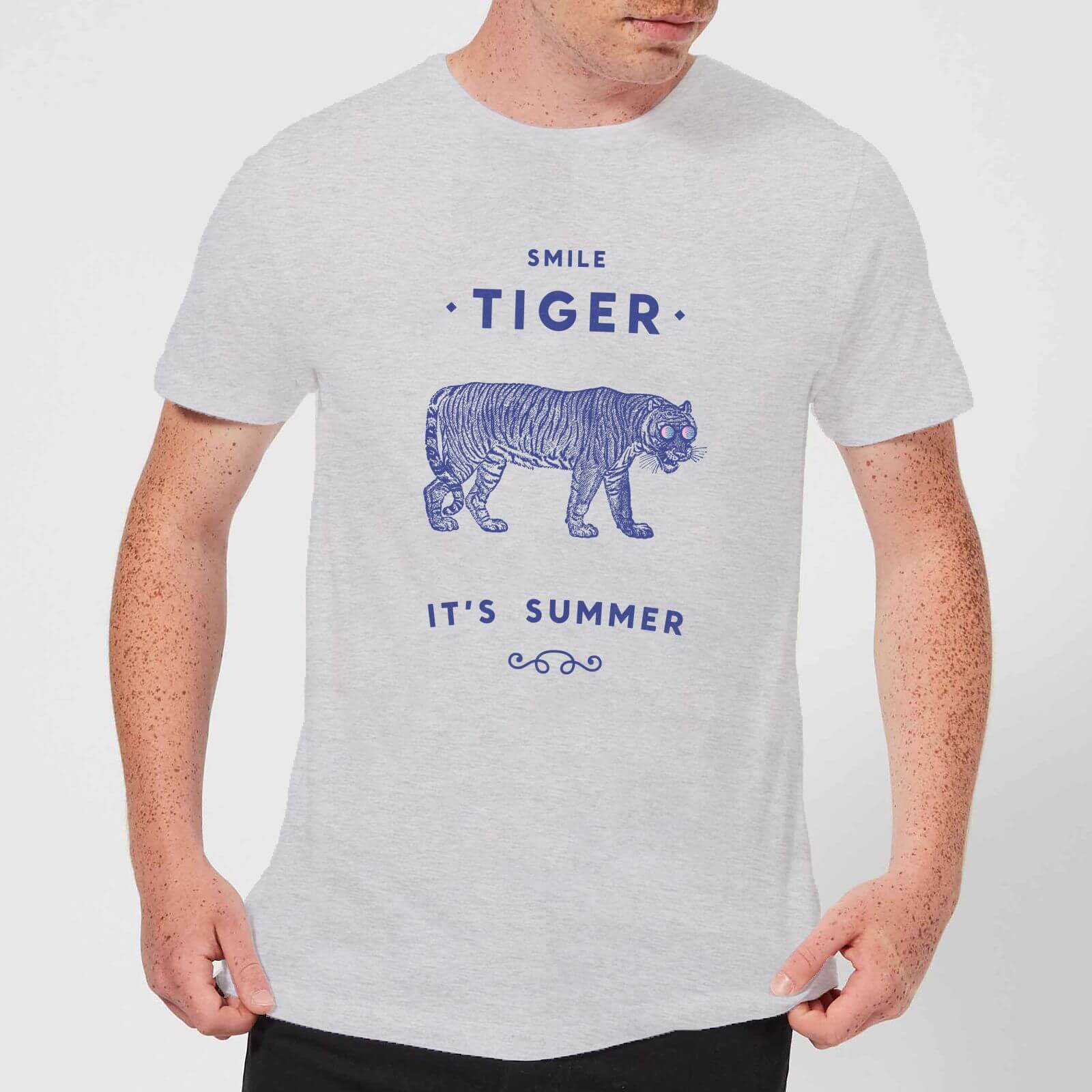 Florent Bodart Smile Tiger Men's T-Shirt - Grey - S - Grey