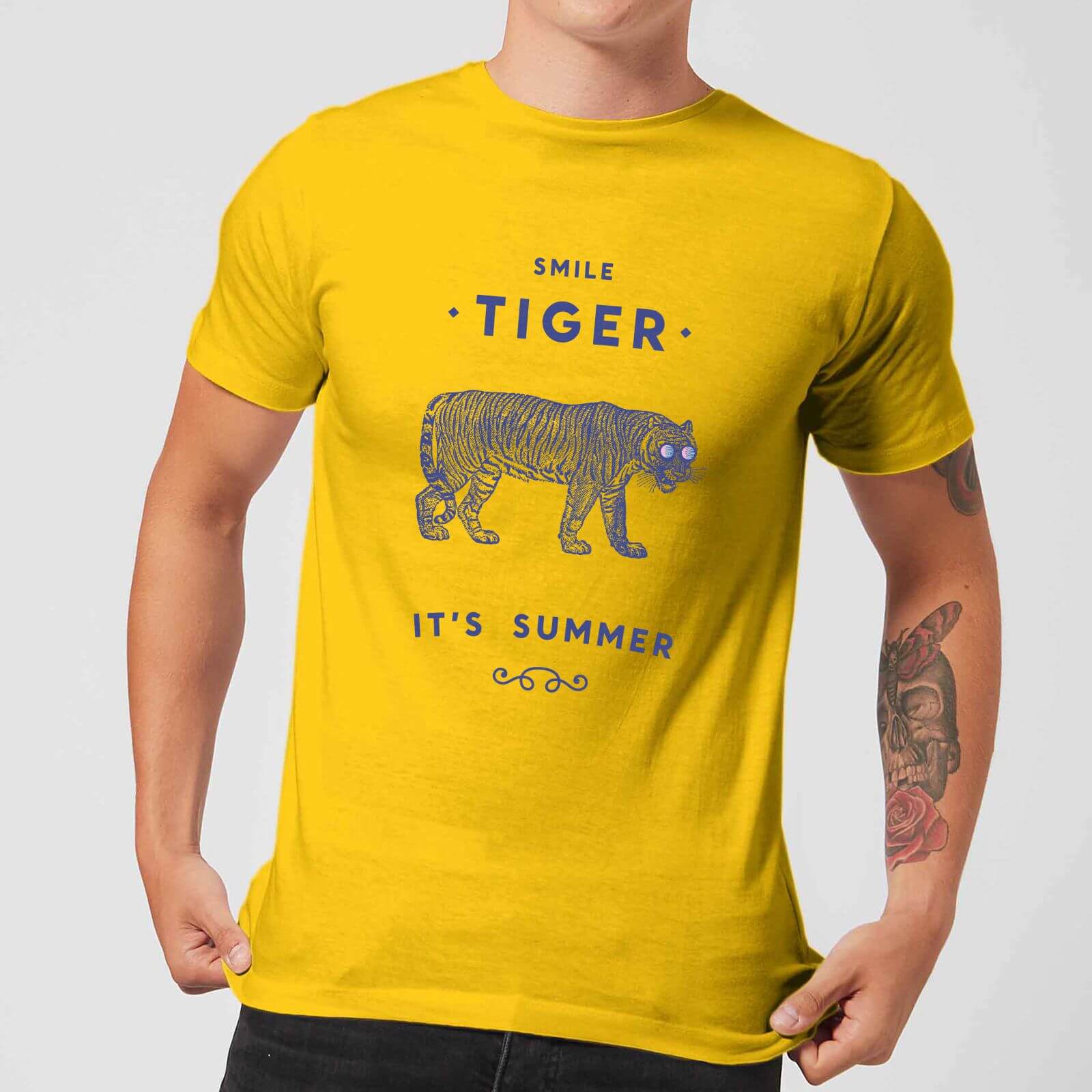 Florent Bodart Smile Tiger Men's T-Shirt - Yellow - S - Yellow