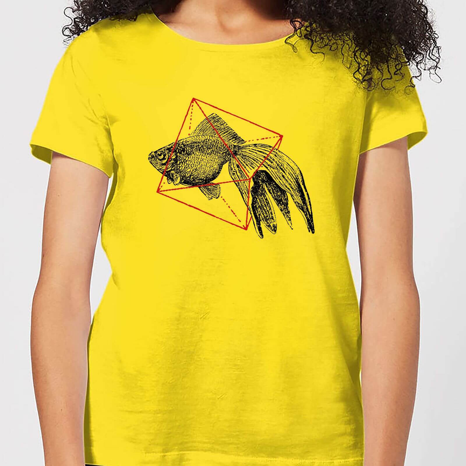 Florent Bodart Fish In Geometry Women's T-Shirt - Yellow - S - Yellow