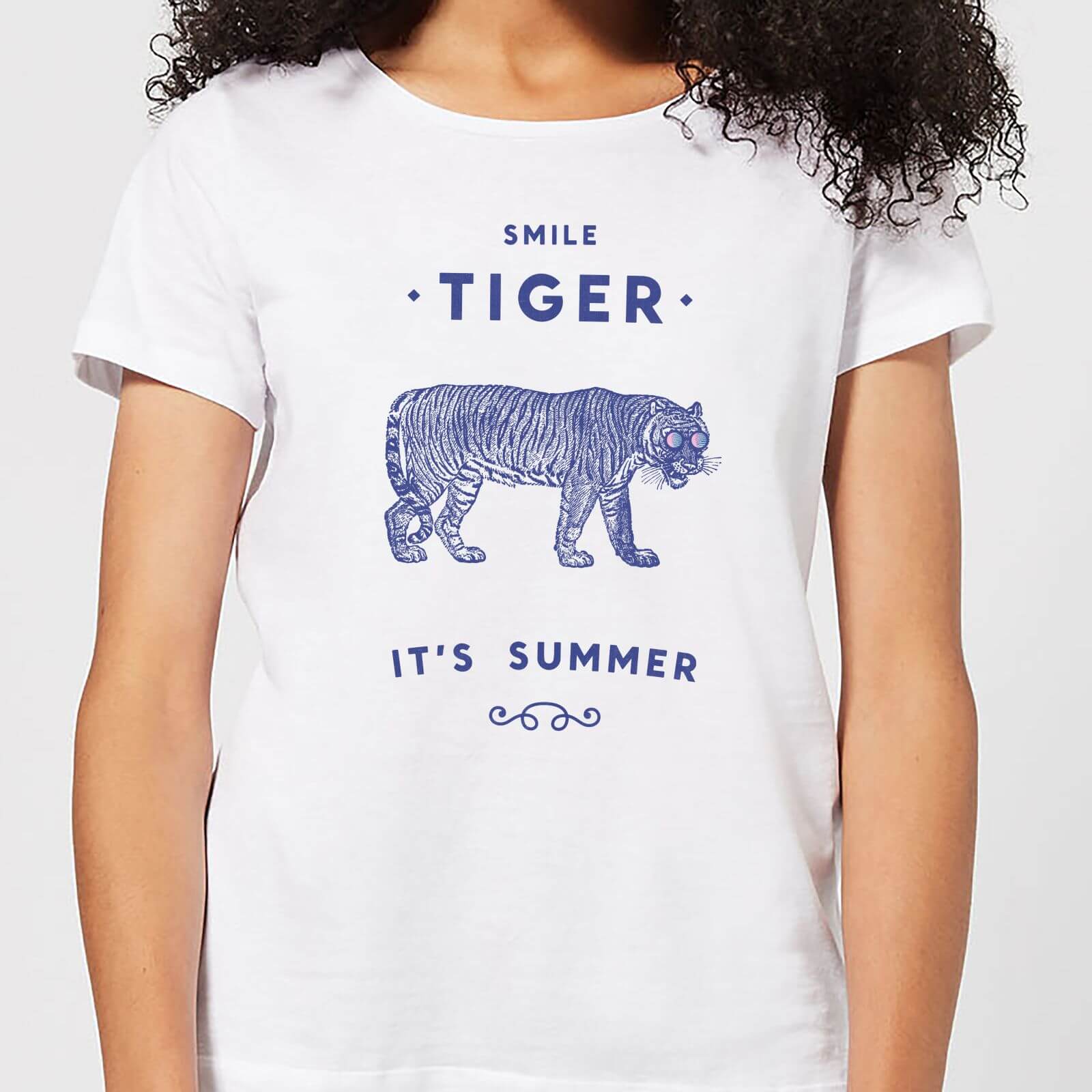 Florent Bodart Smile Tiger Women's T-Shirt - White - 4XL - White