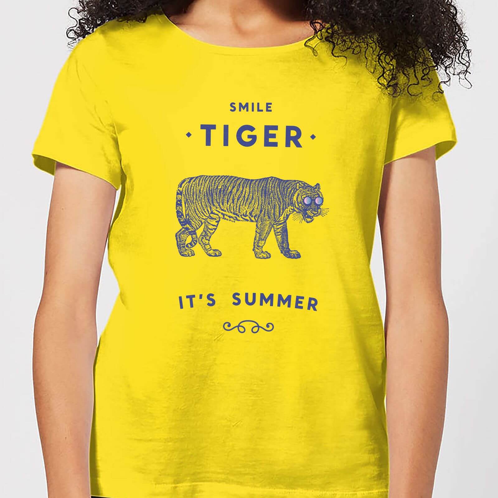 Florent Bodart Smile Tiger Women's T-Shirt - Yellow - S - Yellow